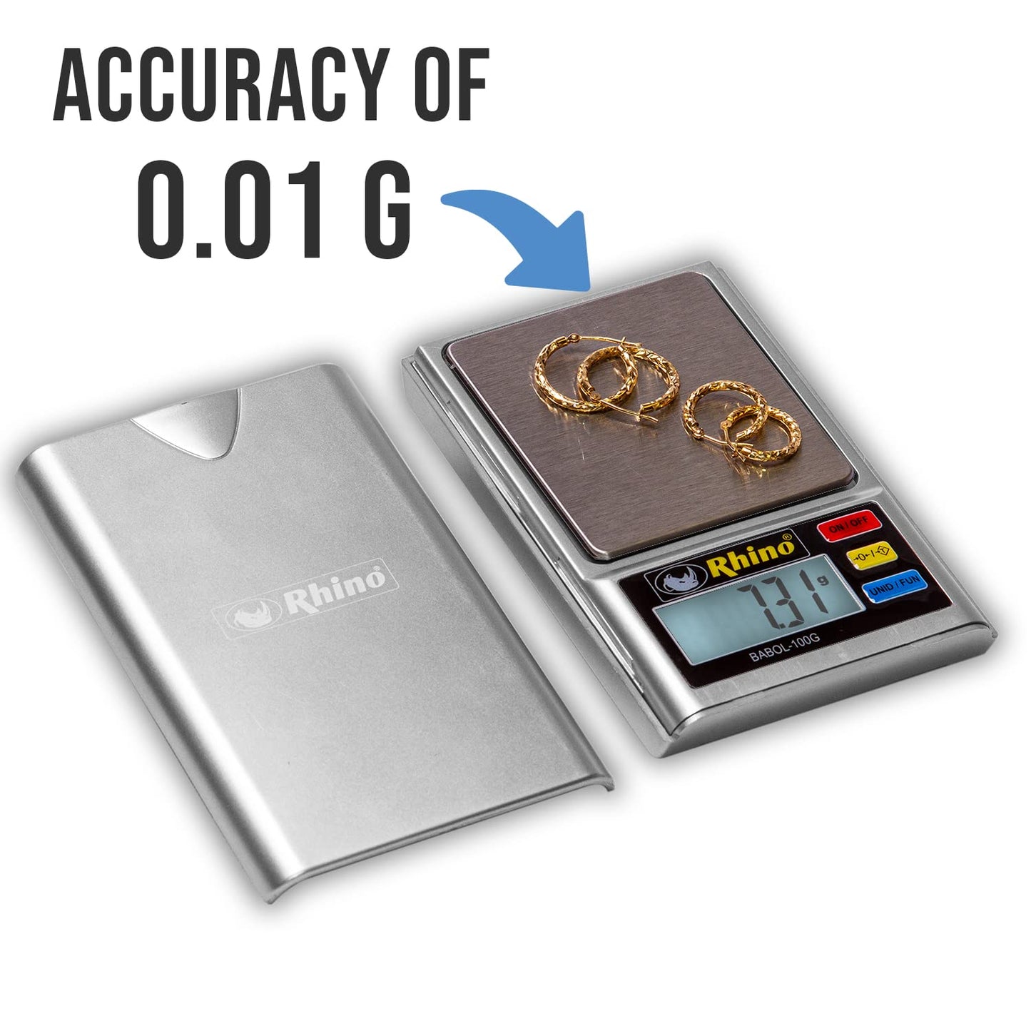 Báscula de Precisión RHINO Acero Inoxidable con Función de Conteo de Piezas y Diseño Compacto