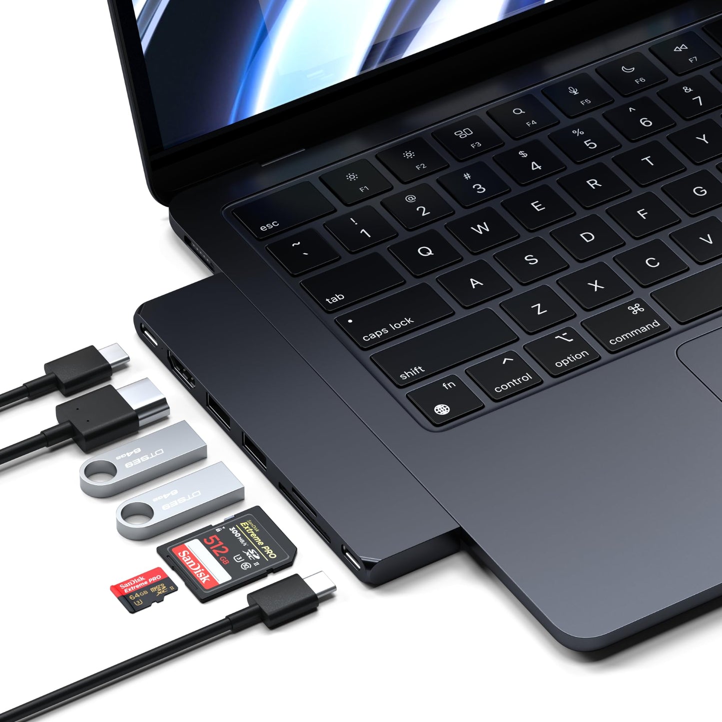 Adaptador Multipuertos USB C SATECHI Medianoche Pro Slim 7 en 1