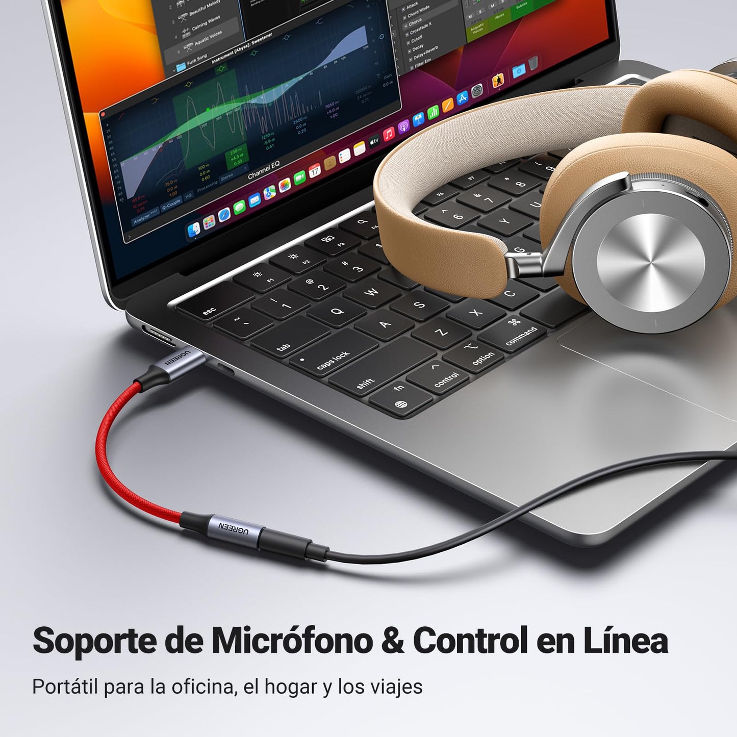 Adaptador USB C UGREEN Gris con DAC Chip HiFi Audio para Auricular