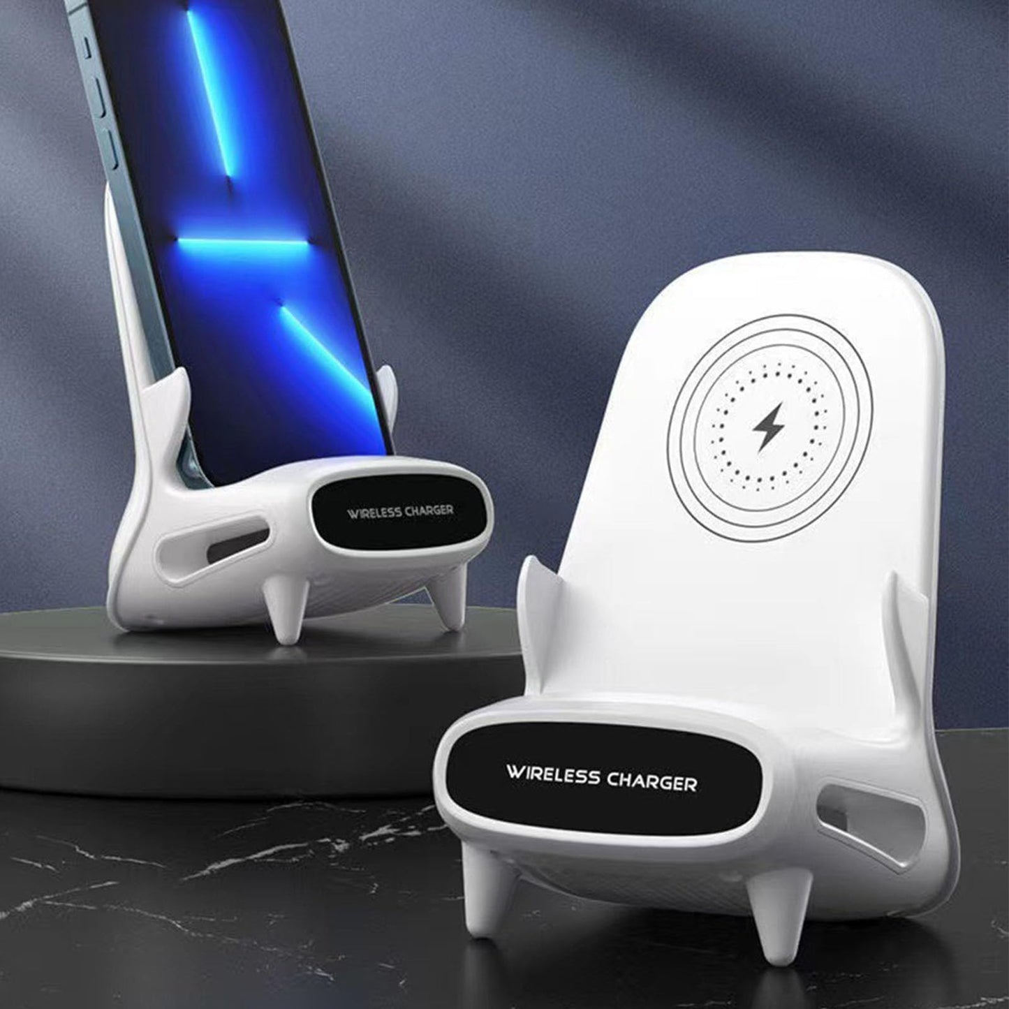 Airshi Soporte de Cargador Inalámbrico, Soporte de Carga Inalámbrico de Estilo de Silla de Detección Sensible para Oficina (Magnético)