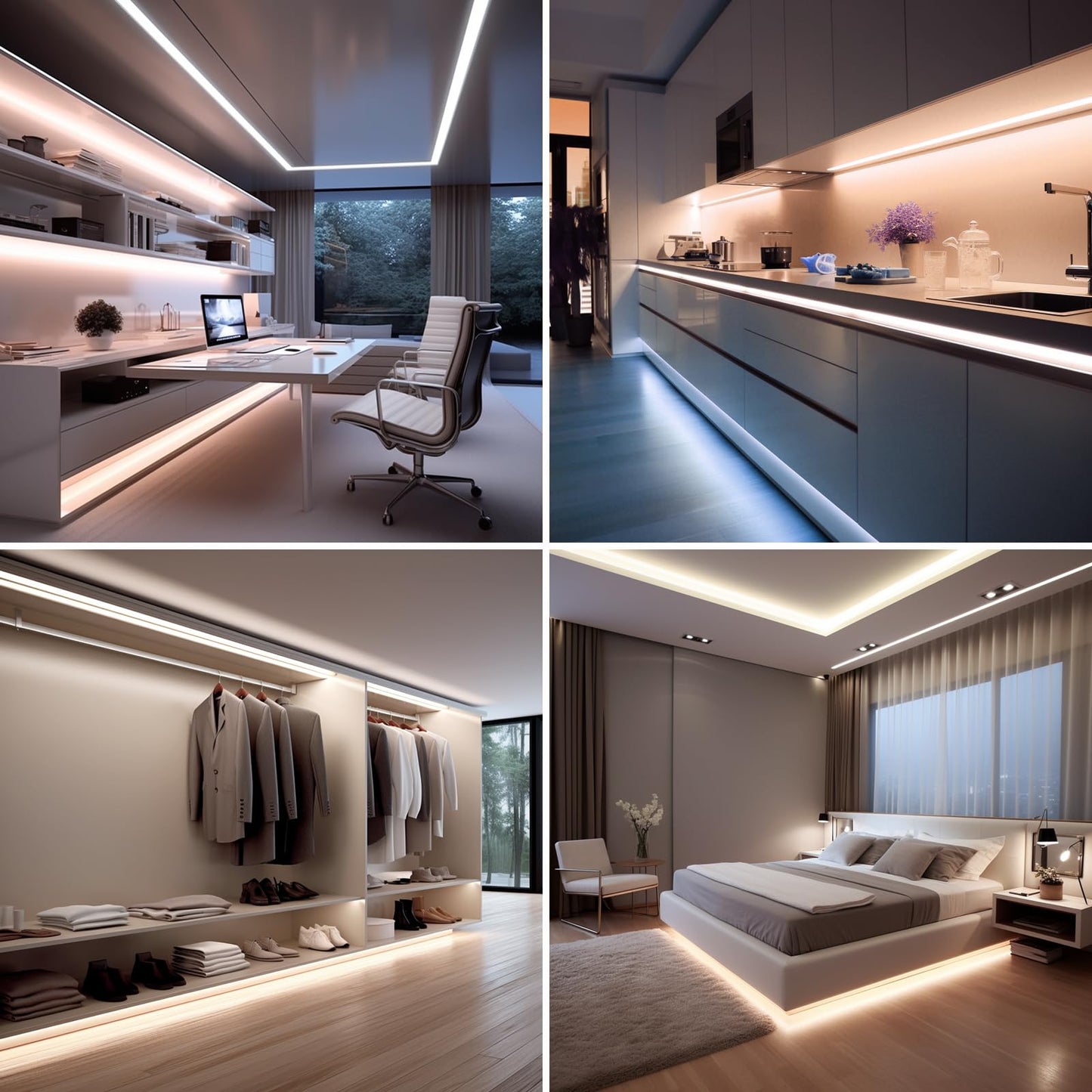 BENLUN Tira LED COB 24V 20 Metros (10 Metros x 2), 4000K Blanco Natural Luces LED de Interior, 11W/M CRI 93 Luz de LED Adhesiva con Transformador para Habitacion, Techo, Cocina, Gaming