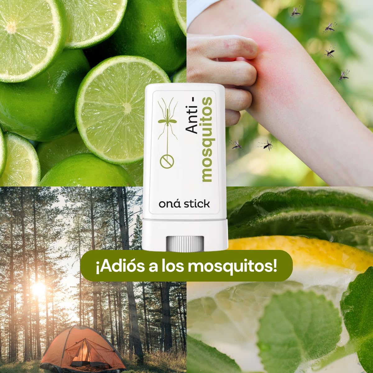 Paquete de 2 Repelente de Mosquitos en Barra Anti-mosquitos Ingredientes Naturales Libre de DEET