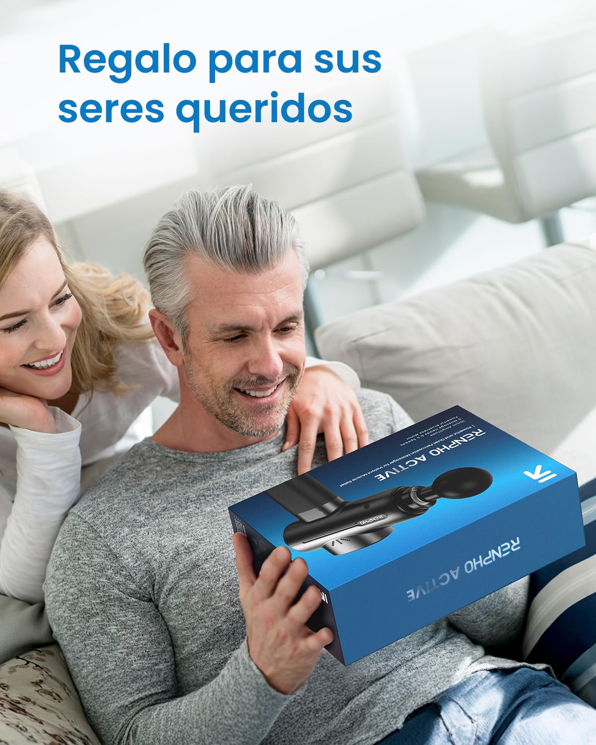 RENPHO Pistola de Masaje Masajeador Muscular Eléctrico de Percusión Massage Gun Pistola Masajeadora Muscular, Espalda Cuello Hombro y relajar el cuerpo, Regalo Para Hombre, Negro