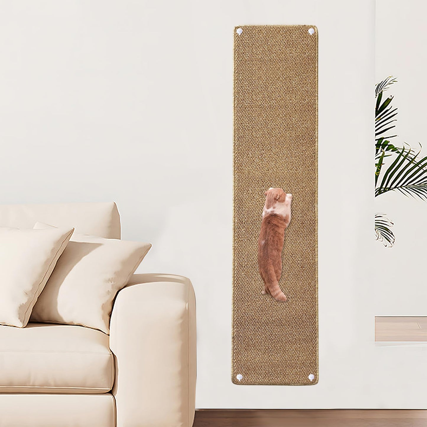 Alfombra de escalada de 71 x 15.8 pulgadas de grosor extragrande, para gatos con 10 uñas fijas para ejercicio de gatos en interiores, rascador de pared para gatos, alfombra para escalada en pared