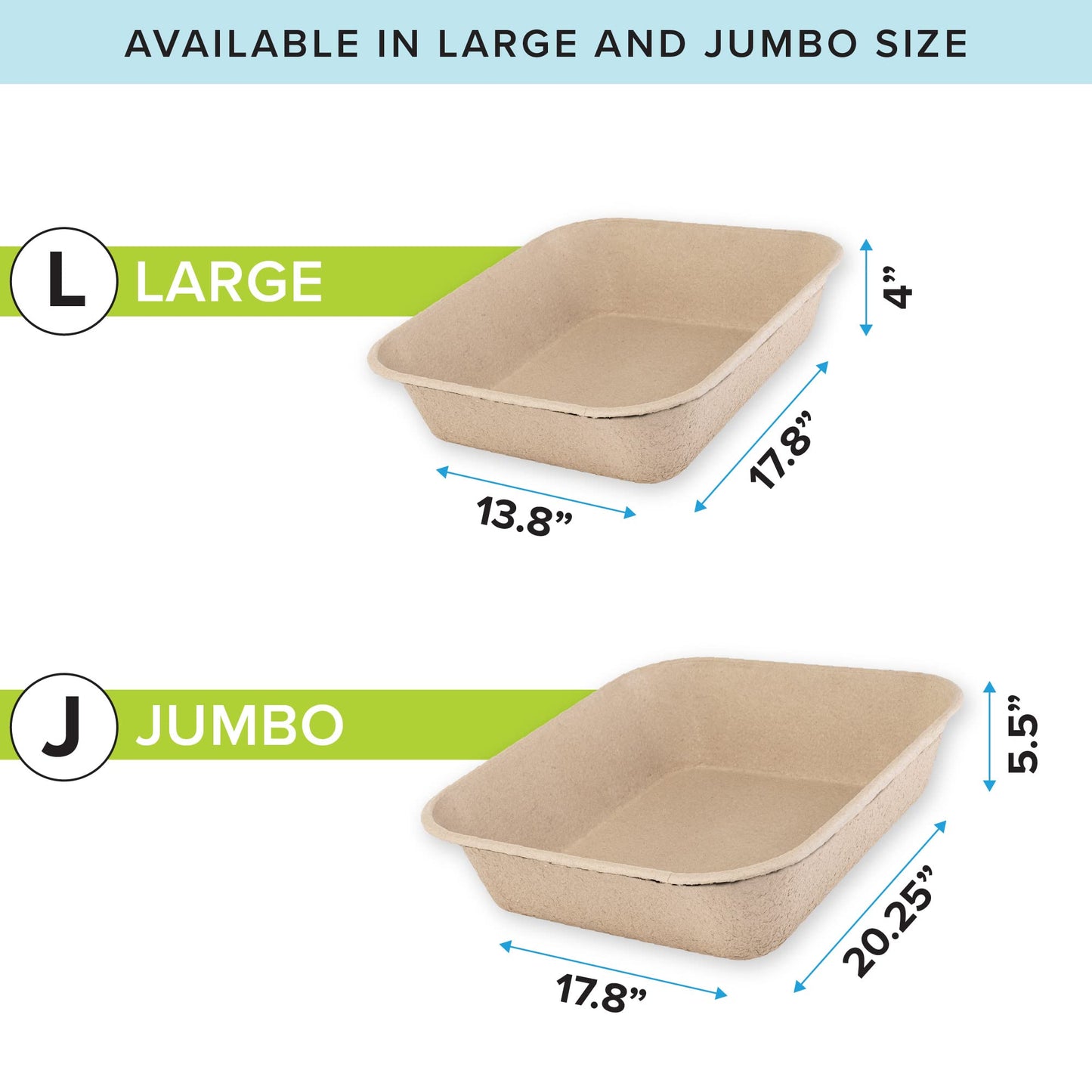 Kitty Sift (6 Unidades) Caja de Arena desechable para Gatos, sostenible, Limpia, Grande, Paquete de 6
