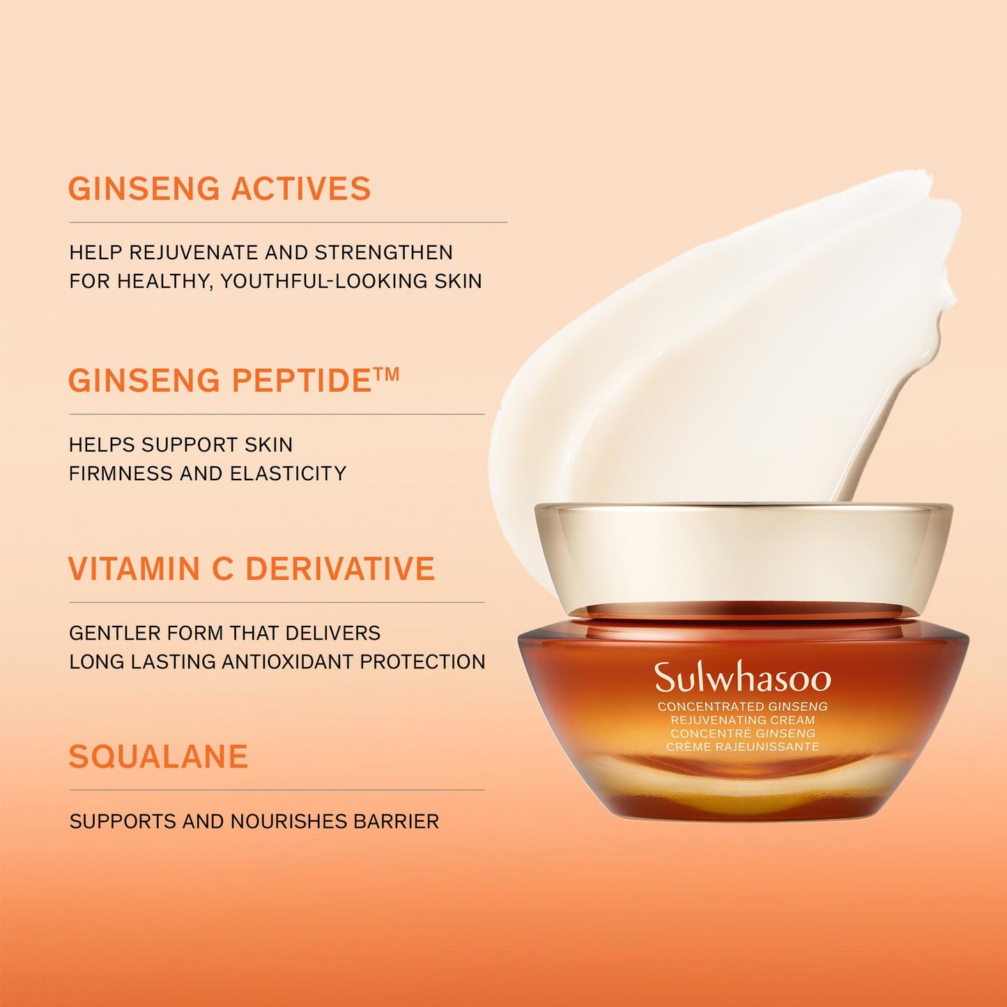 Sulwhasoo Concentrated Ginseng Renewing Cream: Travel Sized Cream to Hydrate, Visibly Firm, and Visibly Soften Lines & Wrinkles, 0.33 fl. oz.
