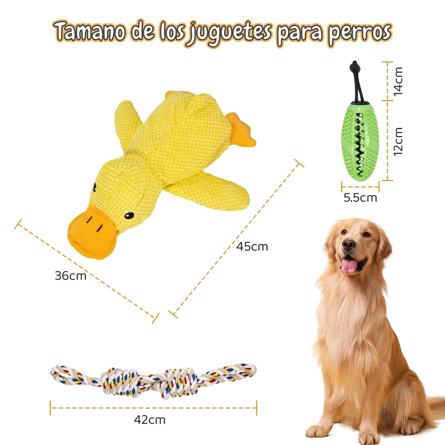 wishkit Juguete Peluche para Perro, Juguetes para Perros ansiosos, Paquete de 3 Juguetes para Masticar para Perros, Juguetes para Cachorros, Juguetes de Cuerda con Nudos para Limpieza Dental