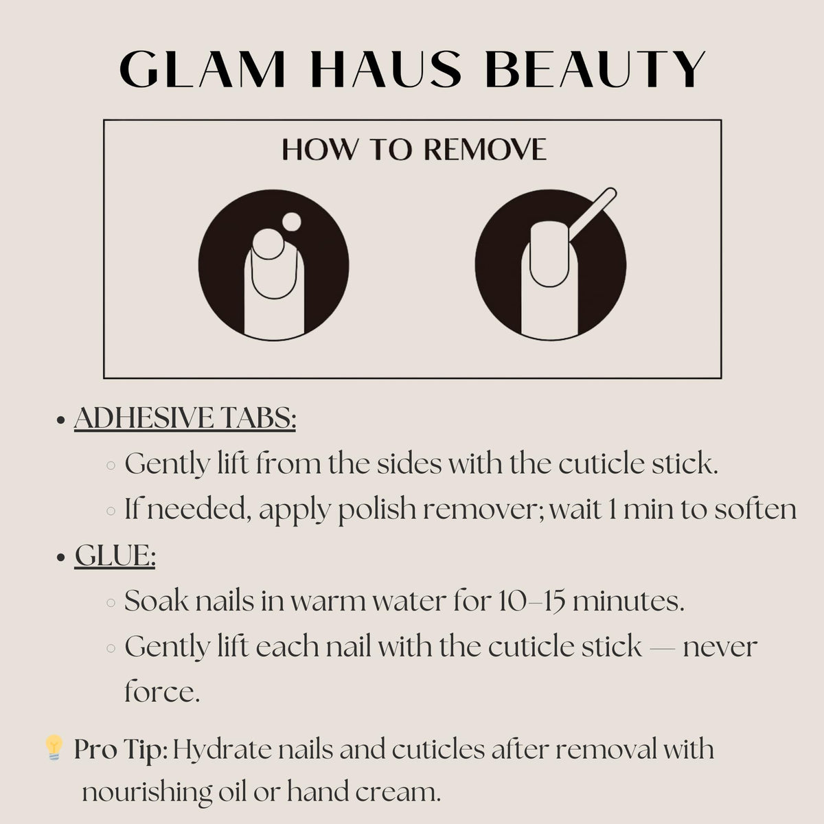 Glam Haus Beauty Uñas postizas Opulence | Acabado aterciopelado color almendra champán, calidad profesional | 16 tamaños - Kit de 32 uñas con pegamento y pestañas adhesivas