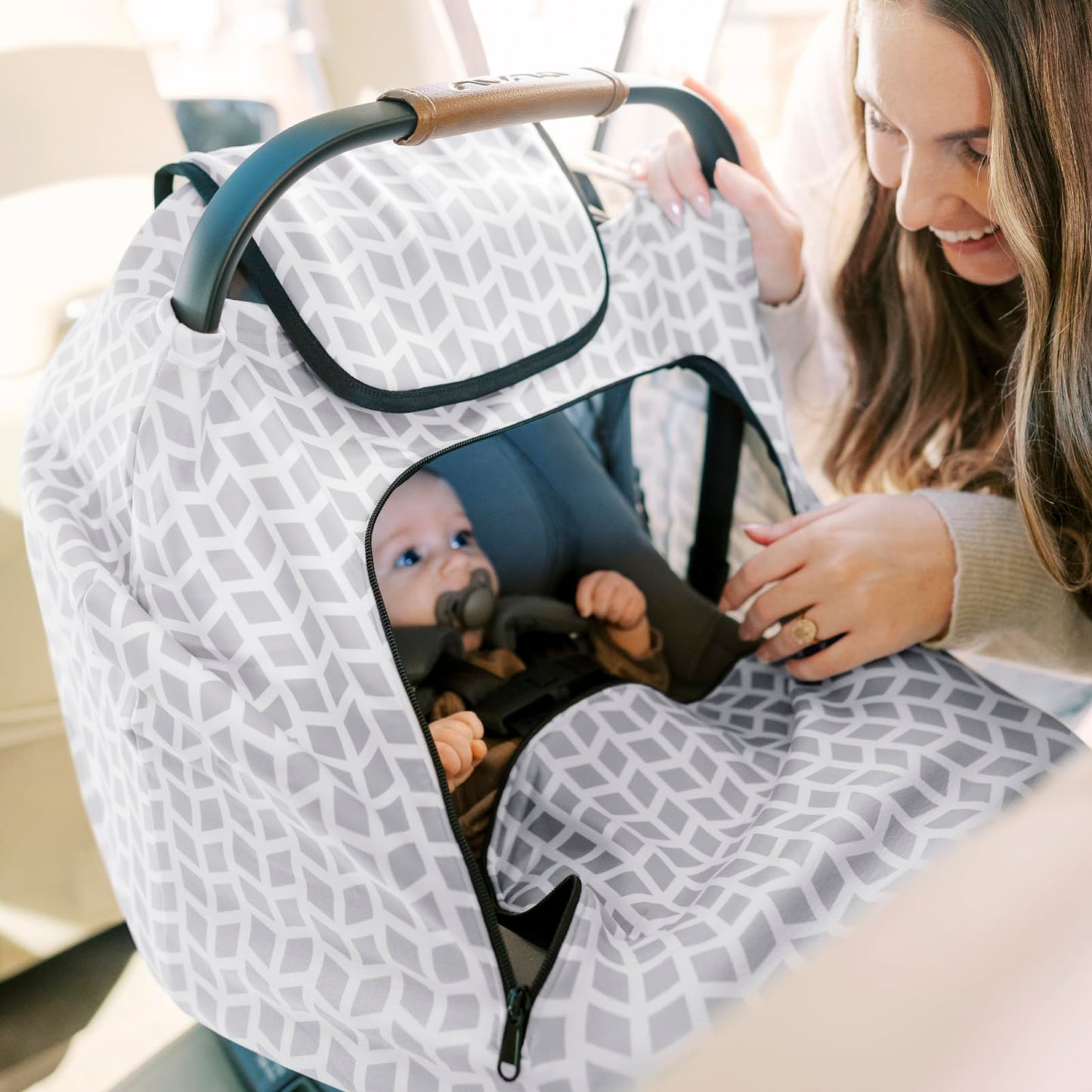KeaBabies Funda de asiento de coche para bebés – Toldo de asiento de coche de bebé para primavera, otoño e invierno – Fundas de asiento de coche universales de ajuste elástico para bebés, niños y niñas, funda