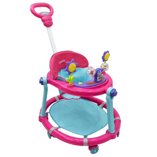 Andadera INFANTI Rosa con Paseador y Juguetero Musical para Niña