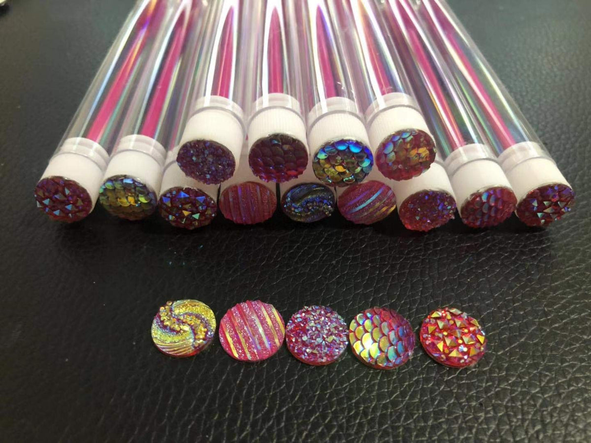 Brochas desechables para máscara de pestañas con diamante, para maquillaje, 50-PINK