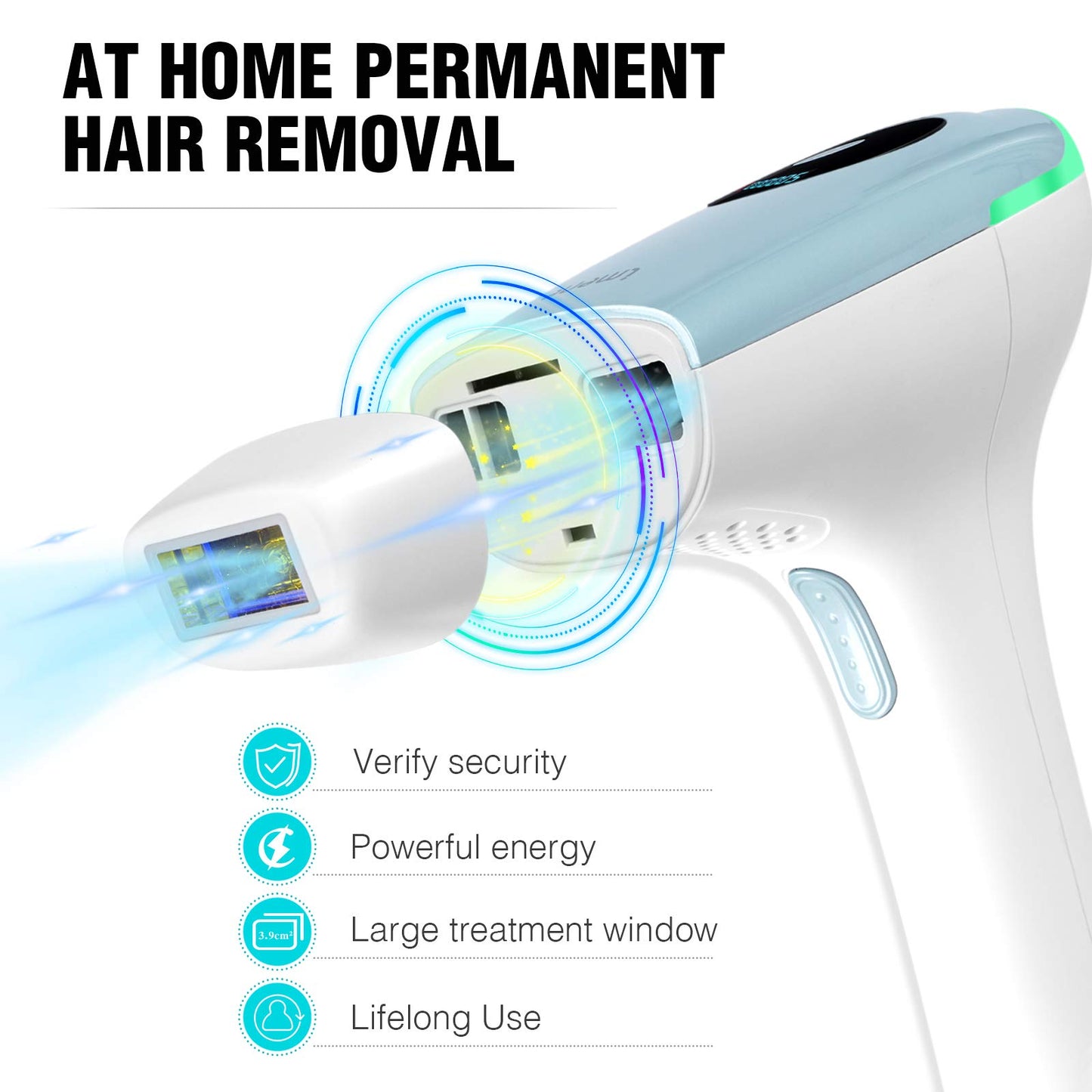 Depiladora Permanente IMENE Azul con Tecnología IPL Efectiva para Mujer y Hombre