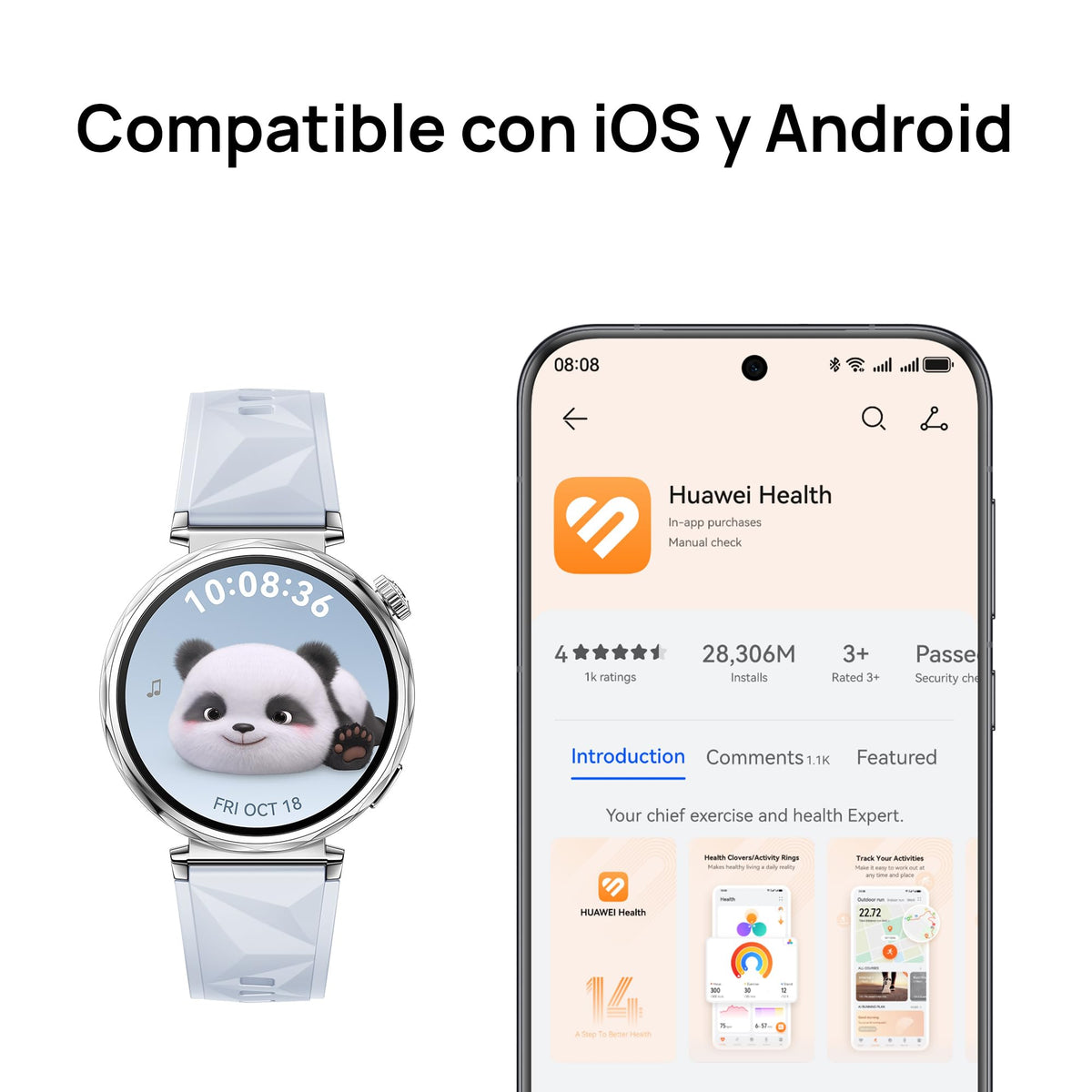 Smartwatch HUAWEI Watch GT 5 Azul 41mm GPS hasta 7 Días de Batería
