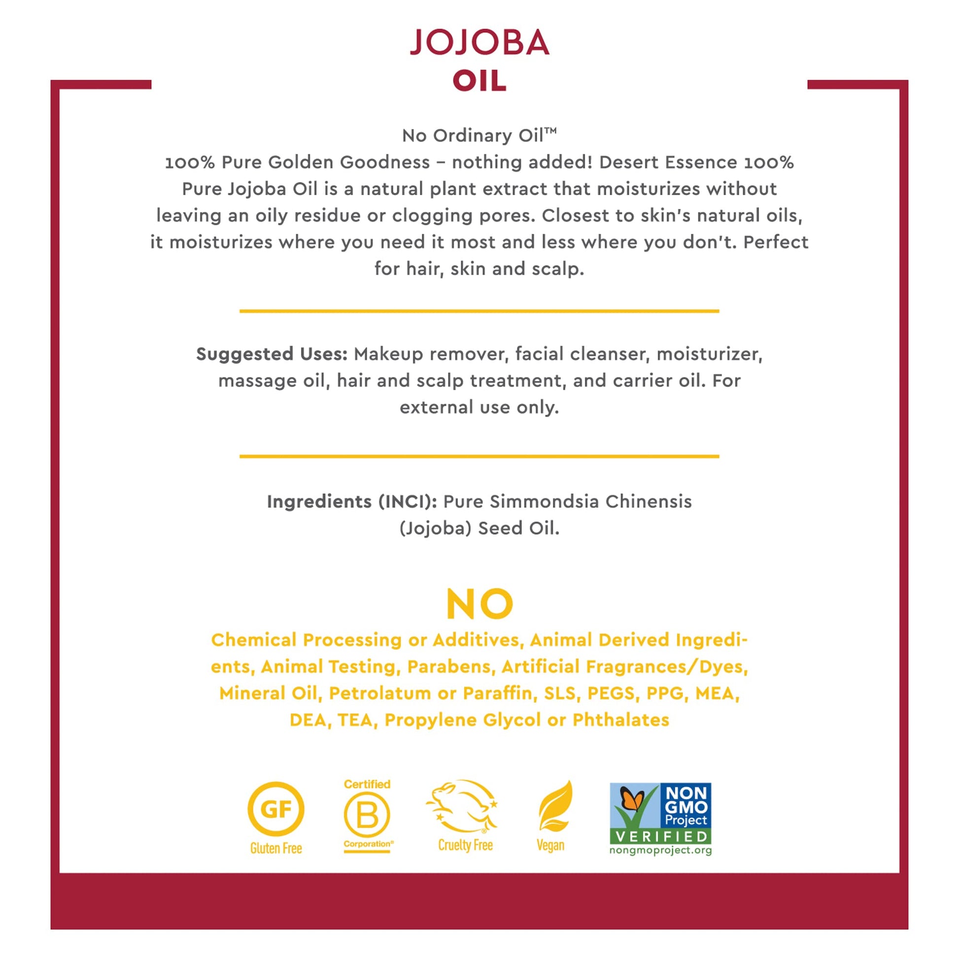 Aceite de Jojoba Orgánico Desert Essence 118 ml