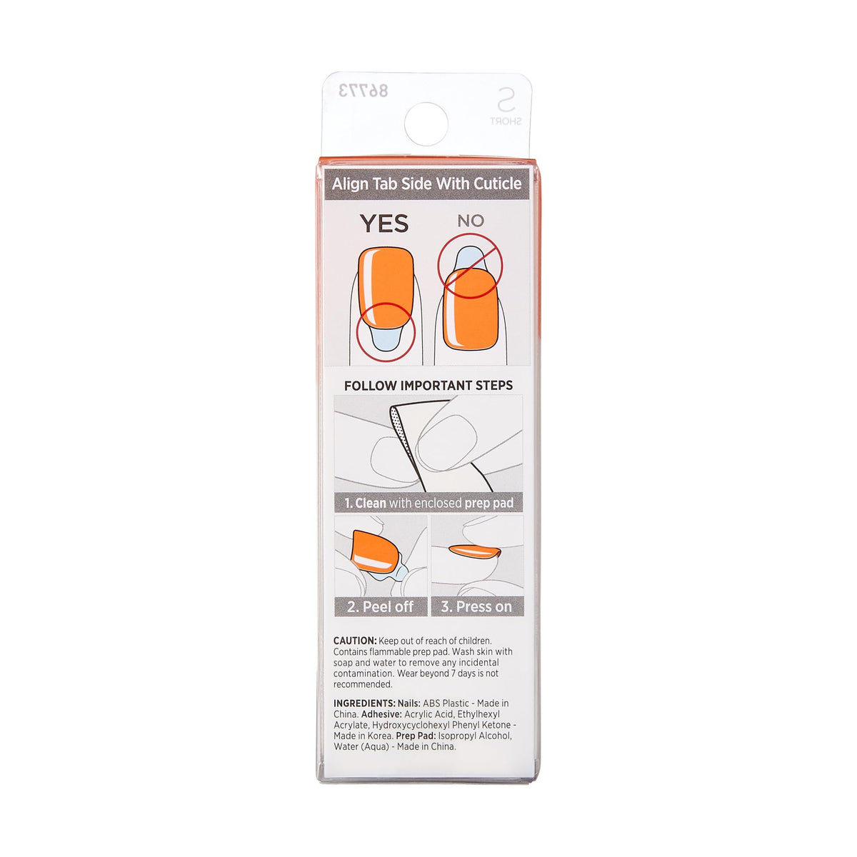 KISS imPRESS Color Press-On Nails Set de manicura sin esmalte, 'Sweet Mango', 30 uñas postizas a prueba de astillas y manchas