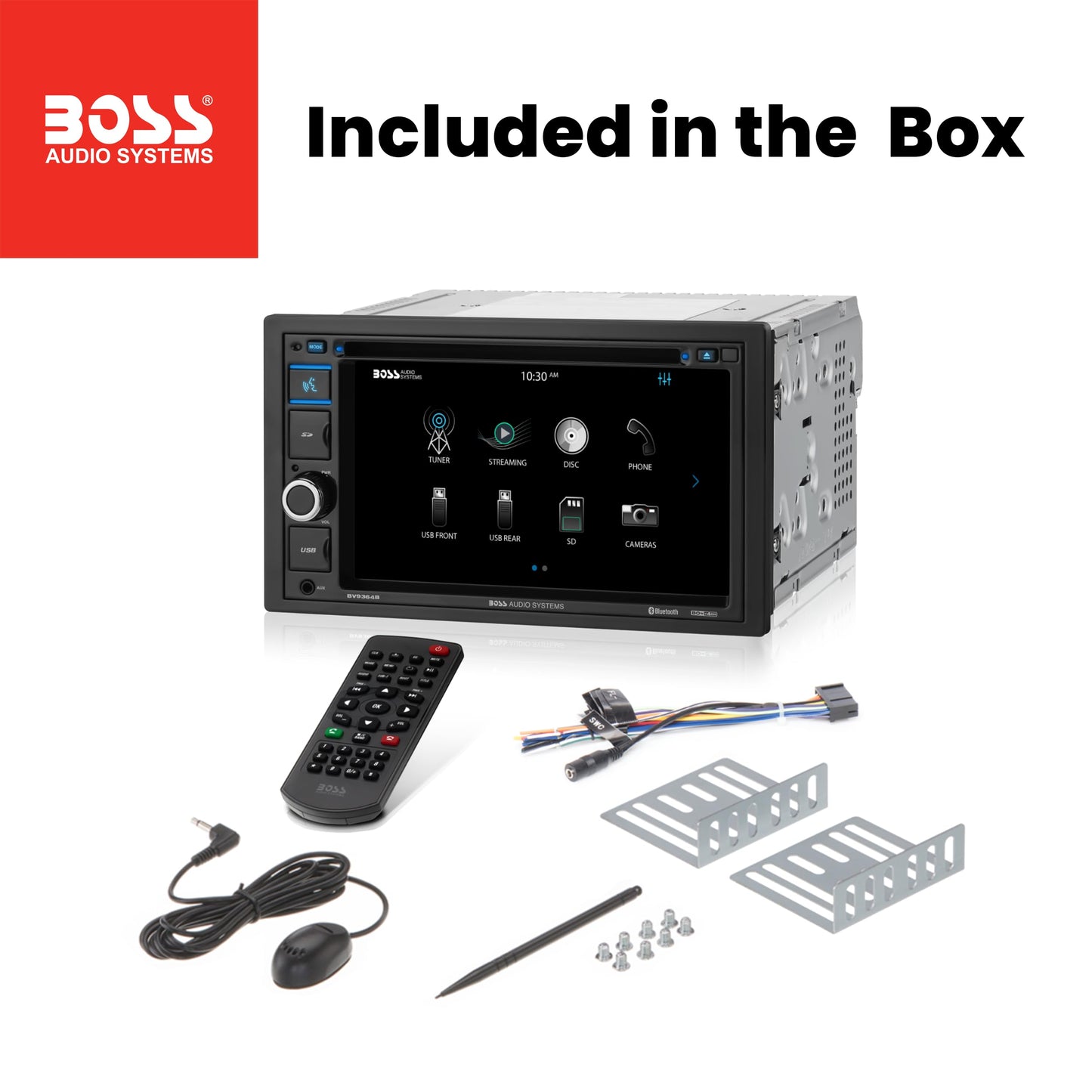 Boss Audio BV9364B - Bluetooth Activado, In-Dash, Double DIN, DVD/MP3/CD /Receptor AM/FM, con una pantalla ancha de 6.2", Touchscreen, Monitor Digital TFT