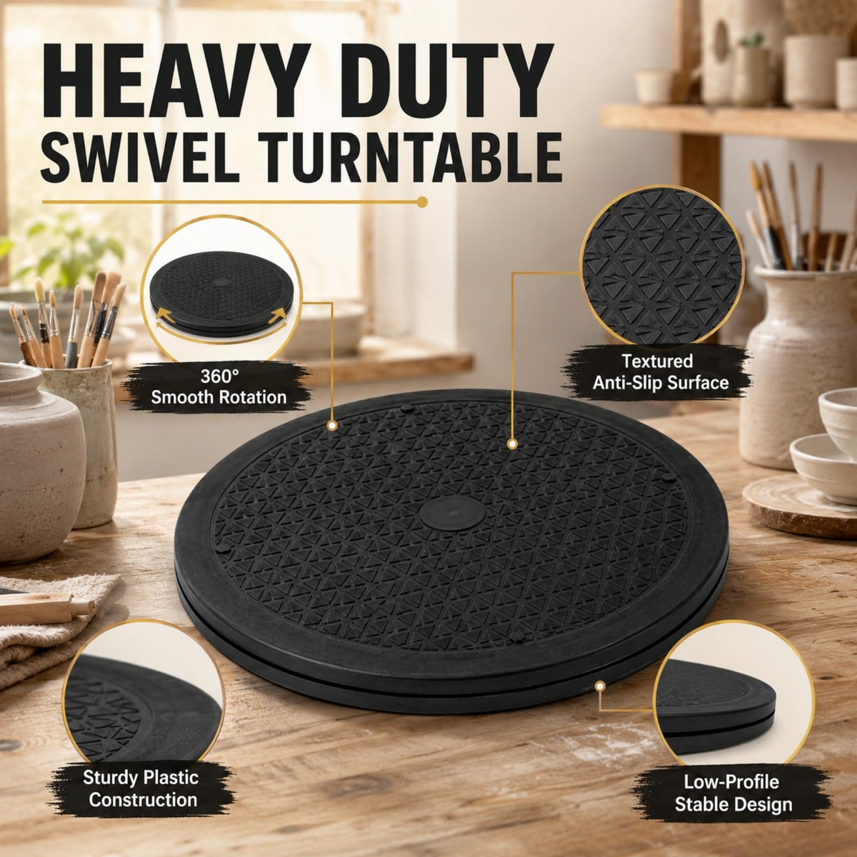 Pack de 3 Lazy Susan RHBLME Negro