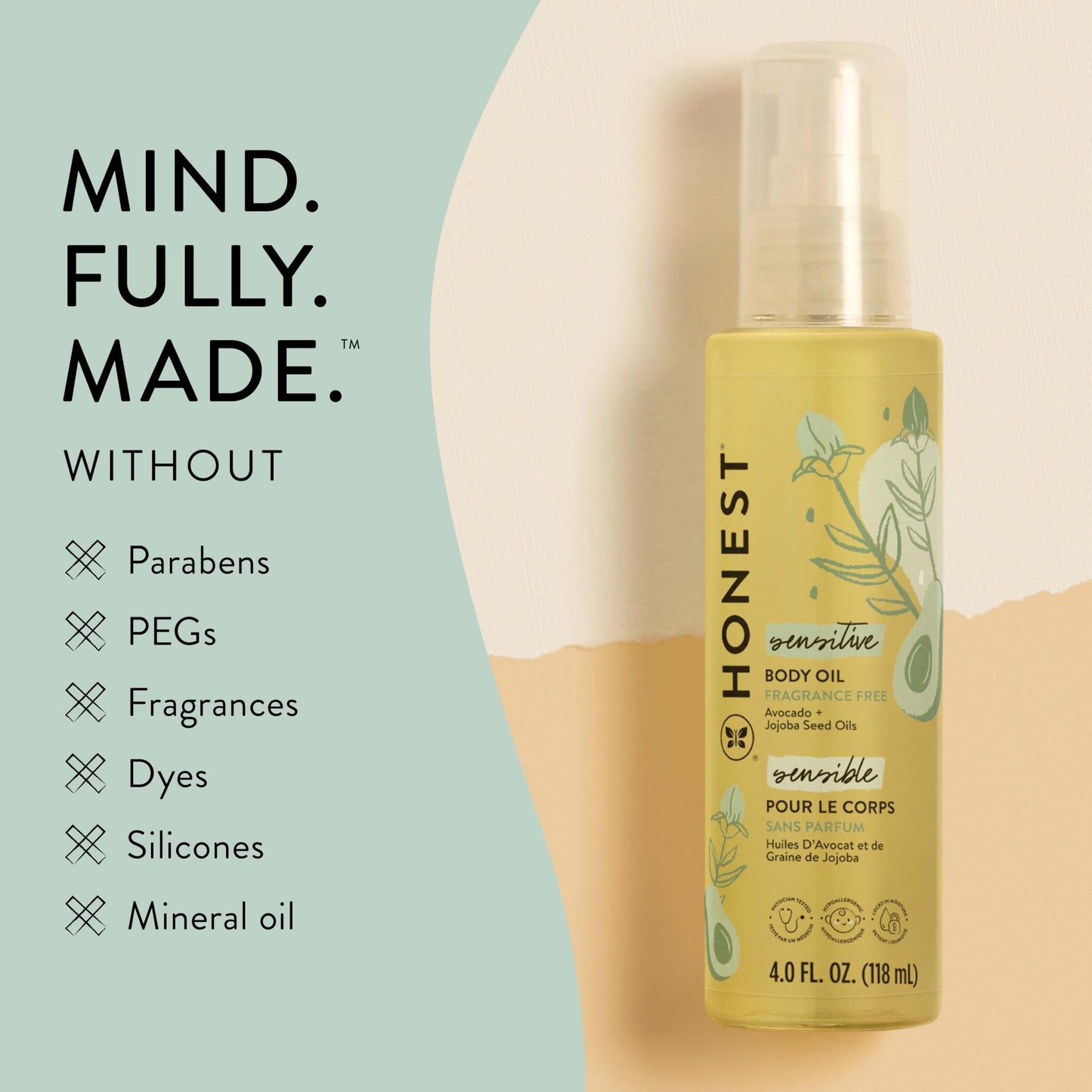 Honest Organic Body Oil, 4 Ounce