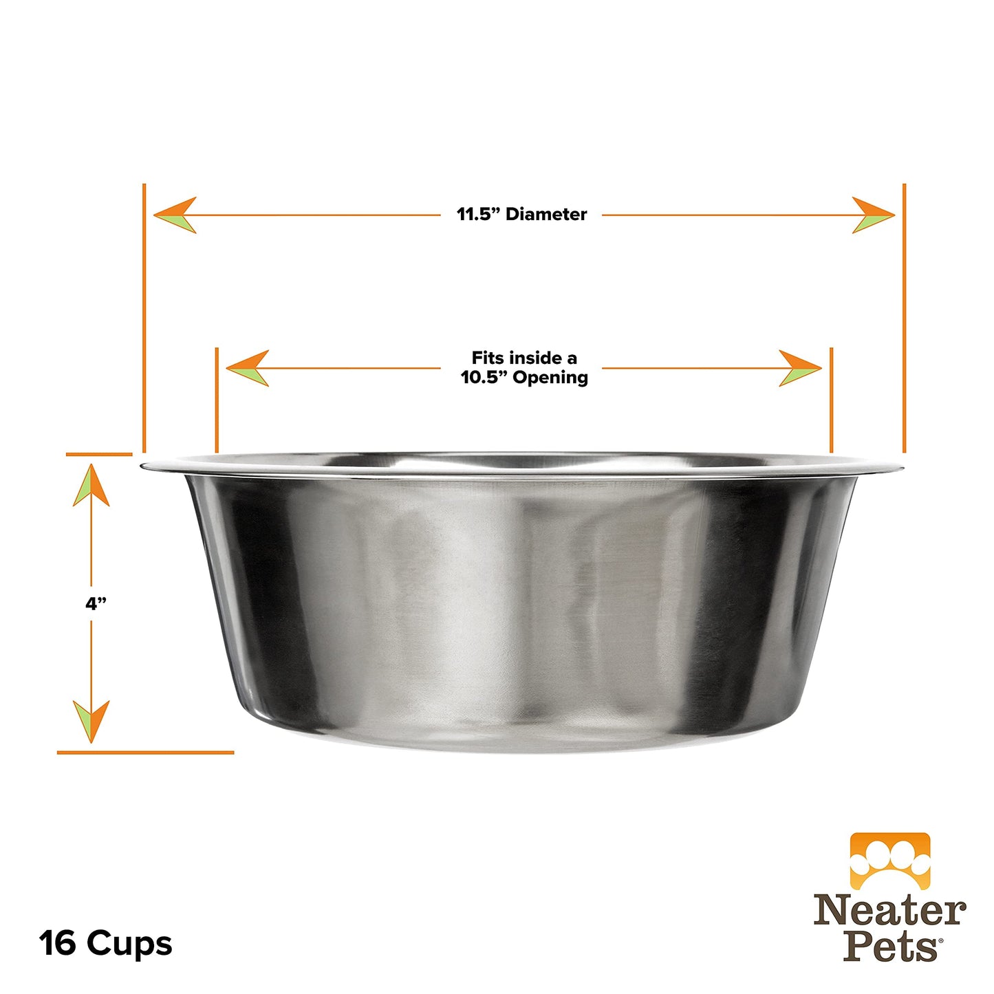 Cuencos de Acero Inoxidable Neater Pet Brands Extra Grandes para Perros y Gatos