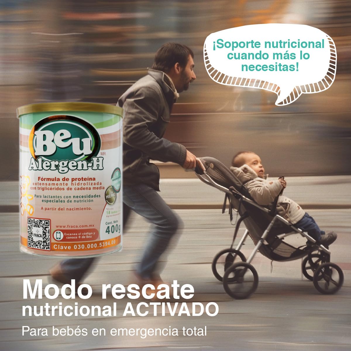 FRACA | Beu Alergen-H | Fórmula Infantil de Proteína | Absorción de Vitaminas | Desarrollo Cerebral y Visual | Alergias Alimentarias | Esencial para el Crecimiento | Pack 3 latas 400g c/u