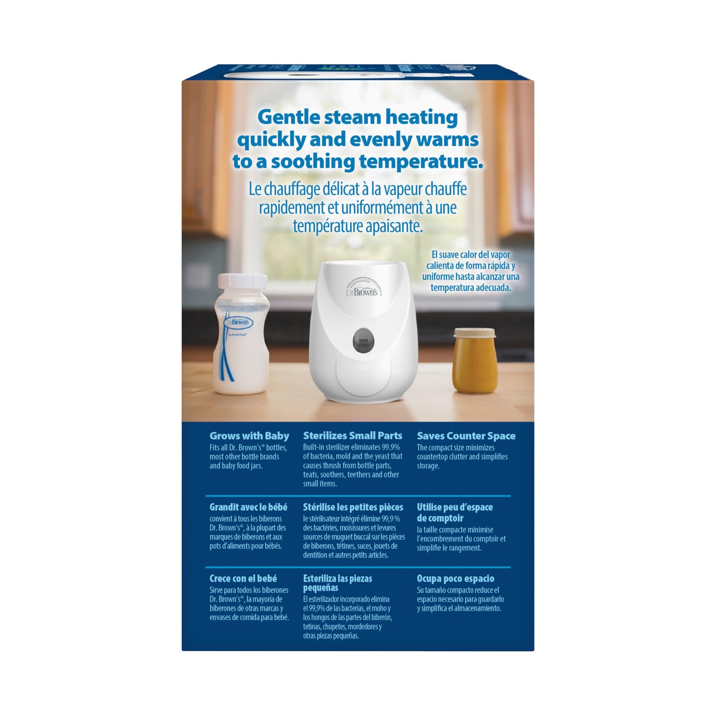 Calentador y Esterilizador Dr. Brown's Insta-Feed Blanco para Biberones y Tarros de Comida para Bebés