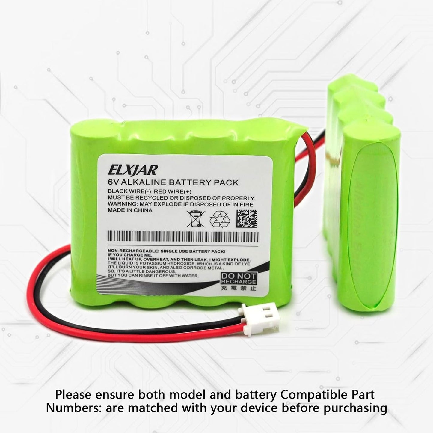 Coonyard - Batería alcalina de 6 V, 2700 mAh, repuesto no recargable para dispensador de desinfectante de manos PurelI ES8, L91VP-F4C, GPRHORW01018