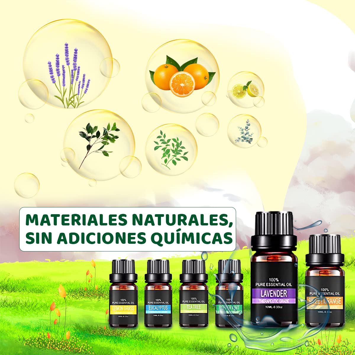 Aceites Esenciales VIDA4U 10ml Naturales para Aromaterapia en Hogar y Oficina