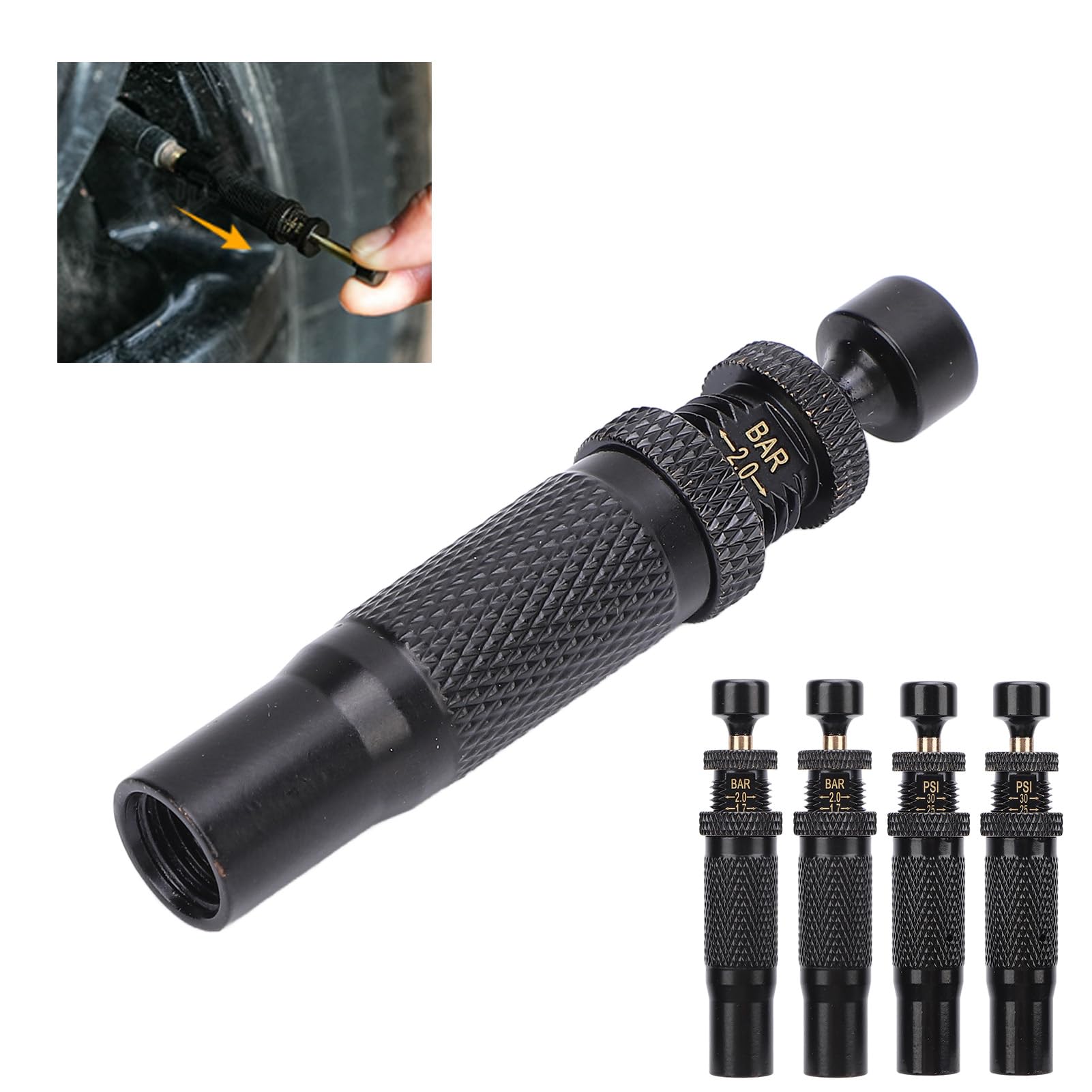 Kit de Válvula Desinfladora aqxreight Ajustable Rango 10-30 PSI para Vehículos Todoterreno 4x4