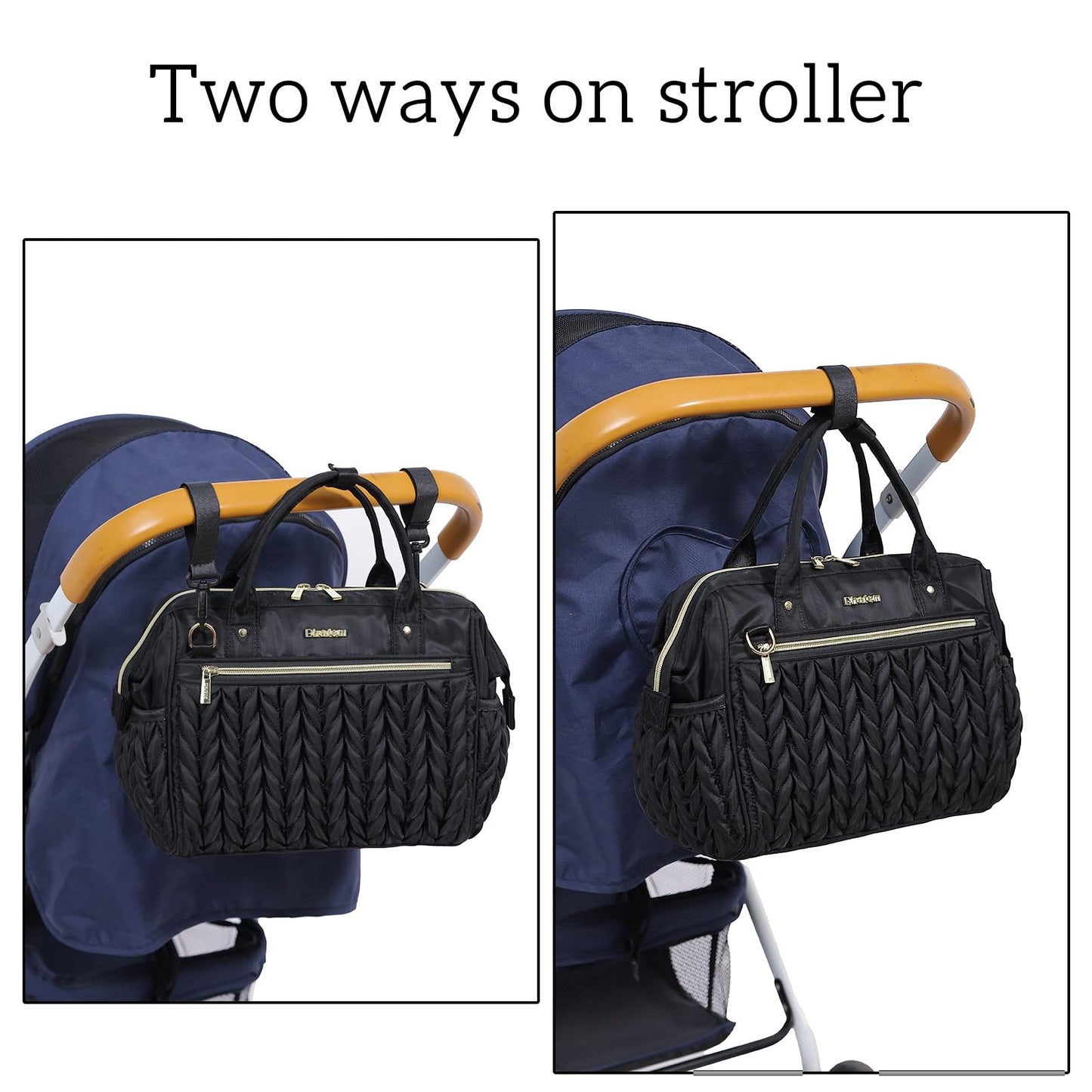 Bhafem - Pequeña bolsa de pañales, bolso de viaje para bebé, convertible en mochila, bolso cruzado, negro