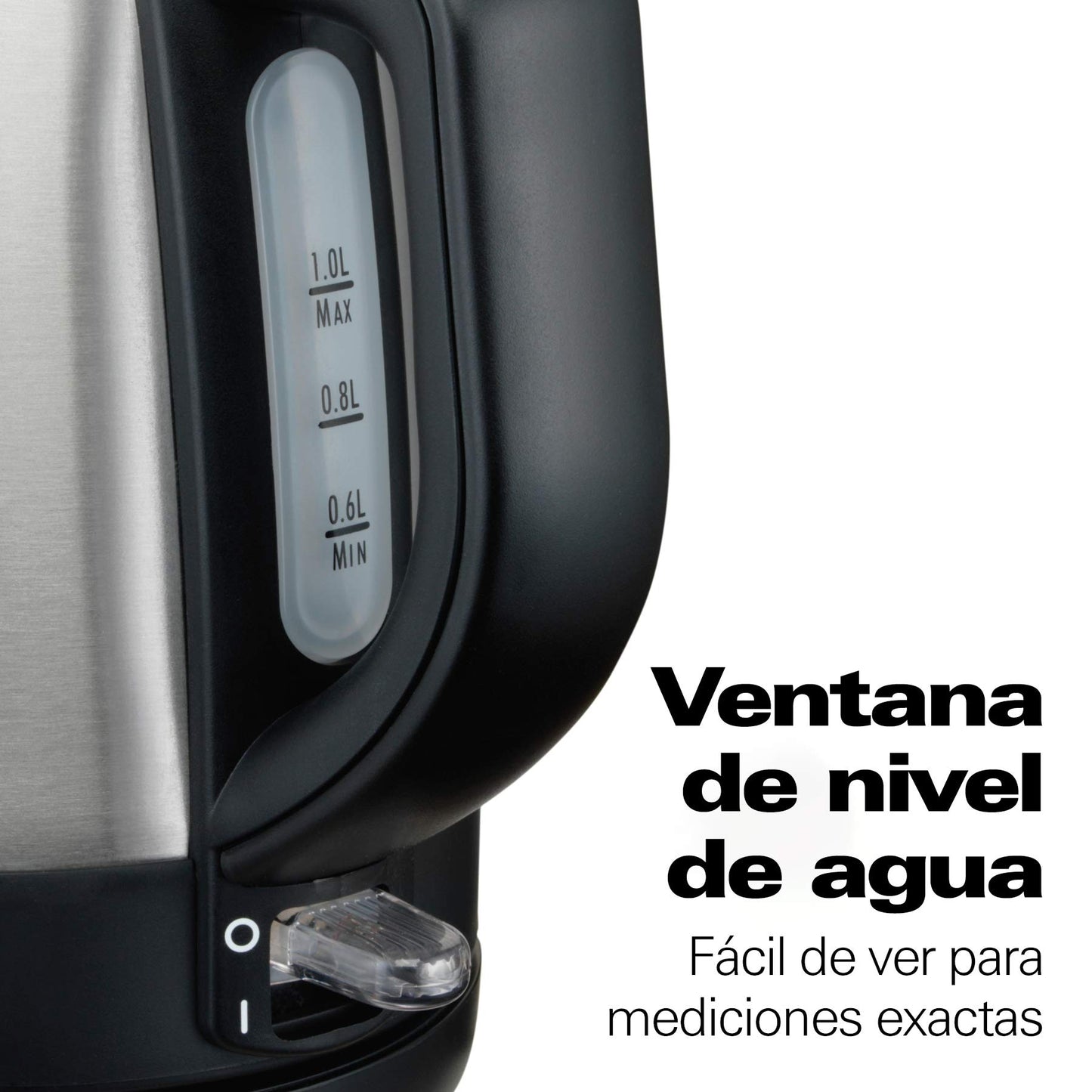 Hamilton Beach Tetera Eléctrica de 1 Litro/Hervidor de Agua Eléctrico, Fácil Vertido, Acero Inoxidable (40998)