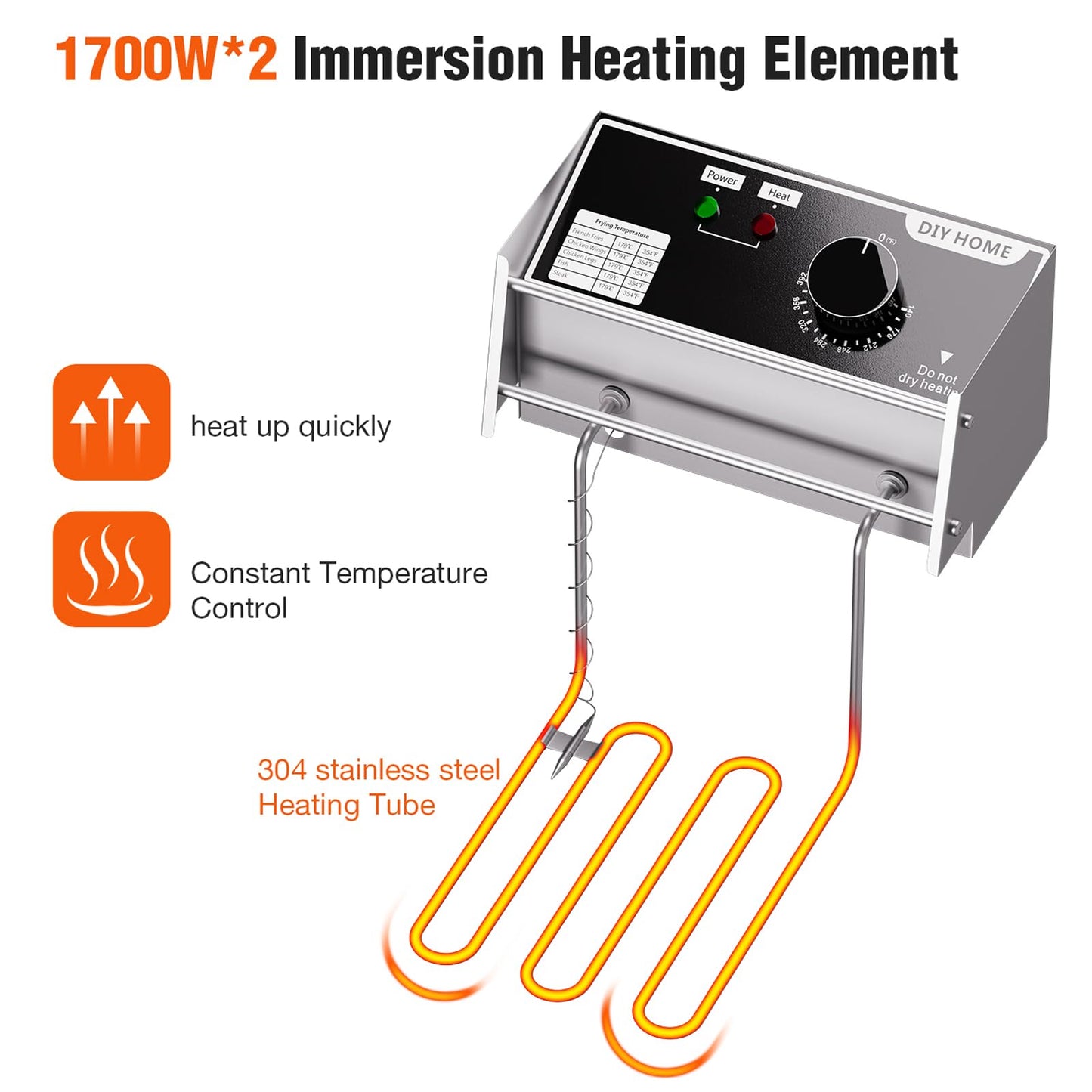 Freidora de 20.7 cuartos de galón, freidora eléctrica de encimera de 3400 W con 2 cestas extraíbles de 6.35 cuartos de galón, freidora comercial con control de temperatura