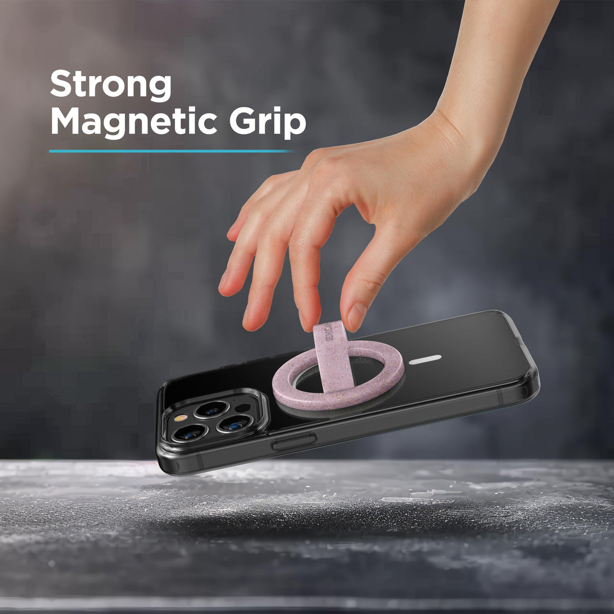 Soportes Magnéticos de Silicona Compatible con MagSafe iPhone Transparente y Rosa para Mujer