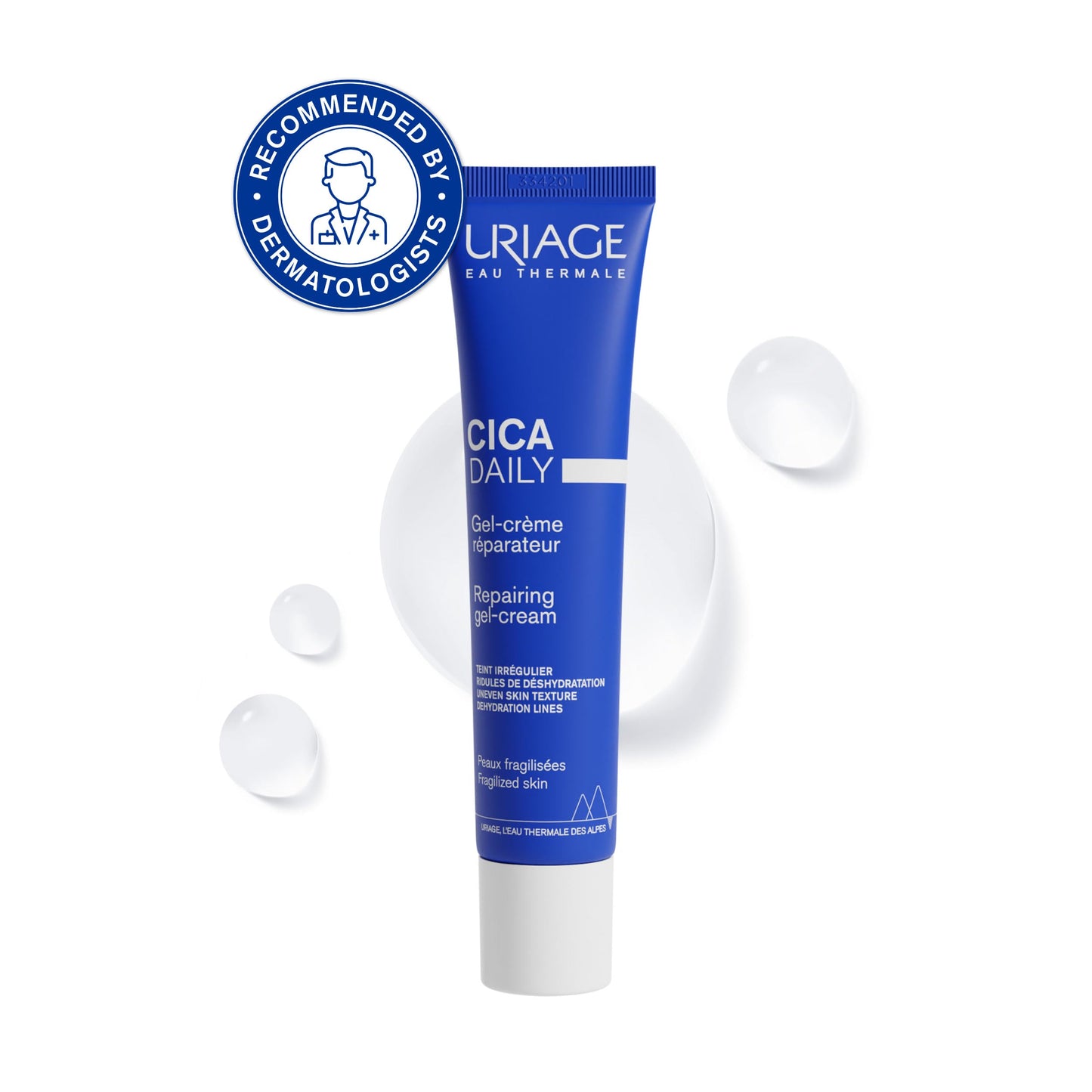 Uriage Cica-Daily Gel-Crema Reparador con Centella Asiática, Ácido Hialurónico y Cobre-Zinc - Regenera, Protege y Restaura la Piel - Sin perfume - 96% Ingredientes de Origen Natural - 50ml