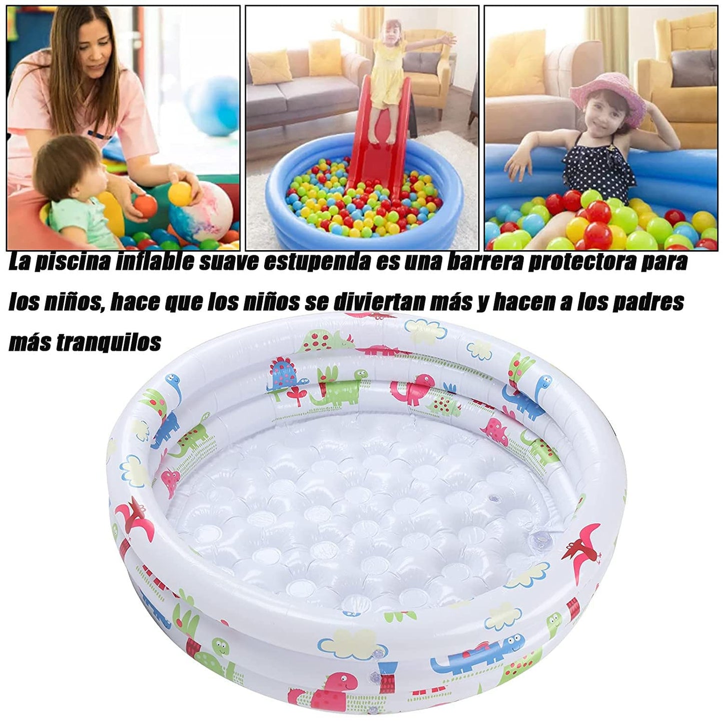 MADELALU Alberca Inflable para Niños, 90cm Piscina Inflable Alberca Infantil Piscina De Agua para Niños, Fiesta Acuática Segura De Verano Tamaño
