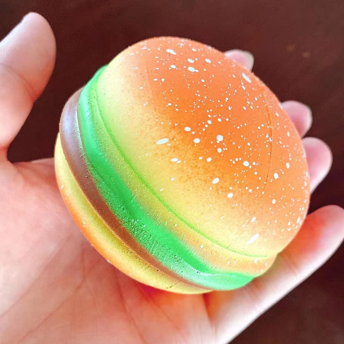AHYCS - Juguetes para hamburguesas, juguetes para apretar hamburguesas, juguetes para hamburguesas estirables para aliviar el estrés, juguete divertido y novedoso, juguete de simulación para