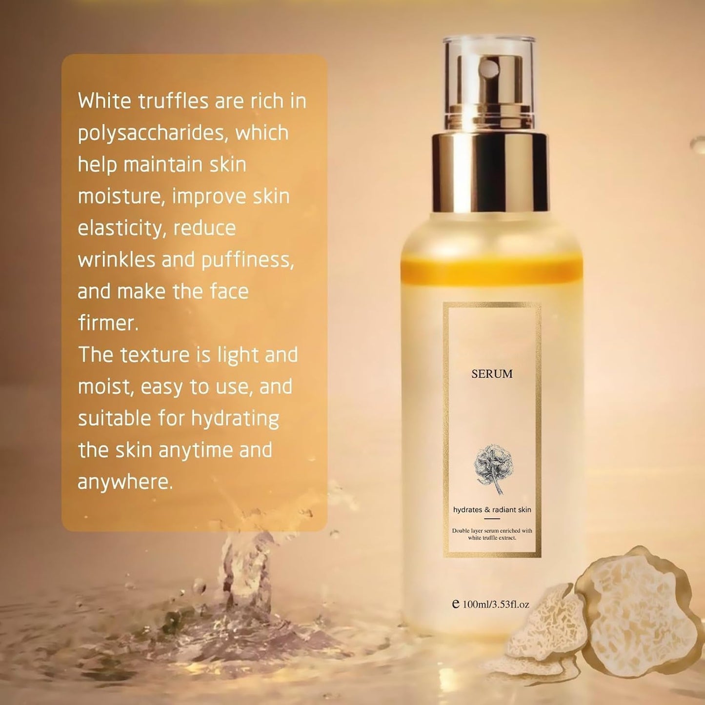 White Truffle First Spray Serum, Hydrating Facial Mist With White Truffles, Glowy Hydrating Antioxidant Serum Face Mist, Glow Serum For Radiant Skin (3PCS)