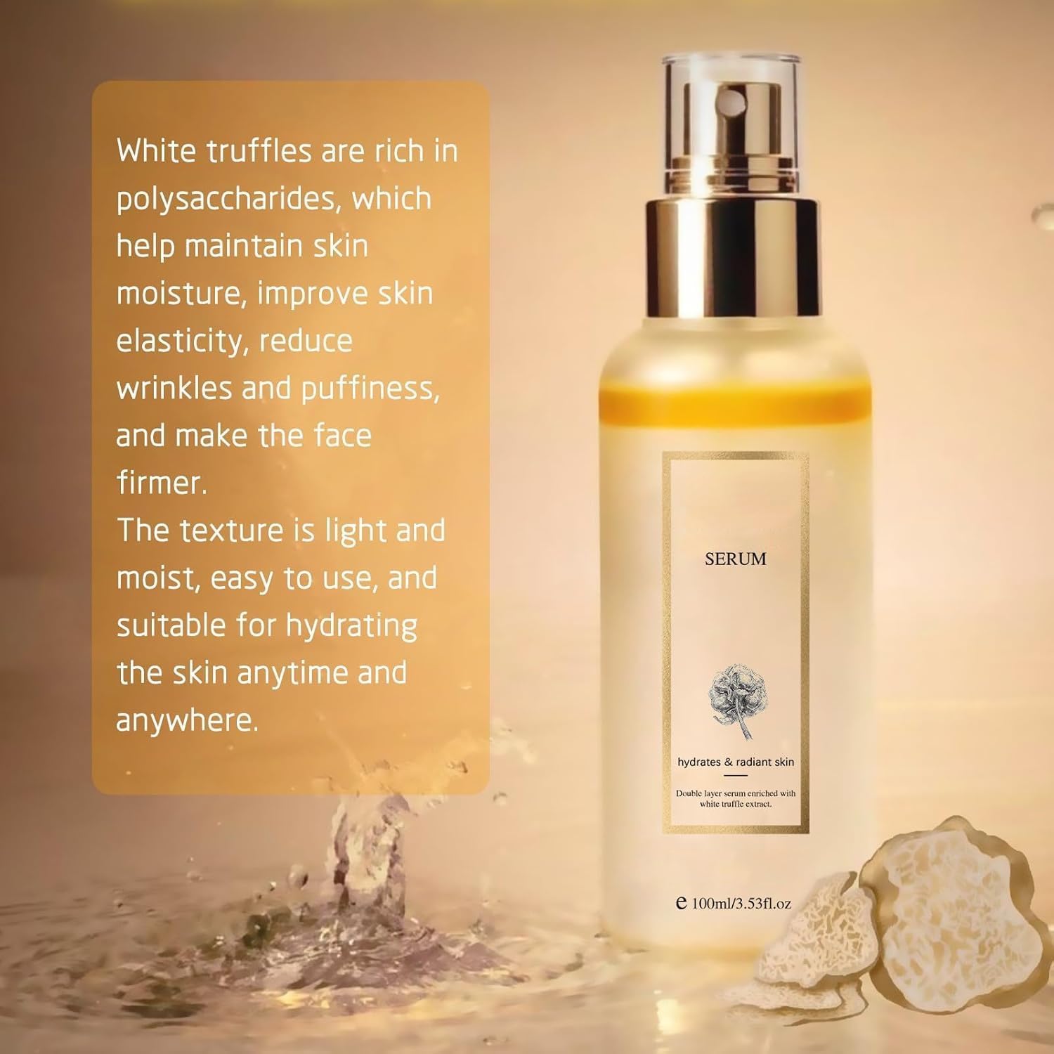 White Truffle First Spray Serum, Hydrating Facial Mist With White Truffles, Glowy Hydrating Antioxidant Serum Face Mist, Glow Serum For Radiant Skin (1PCS)