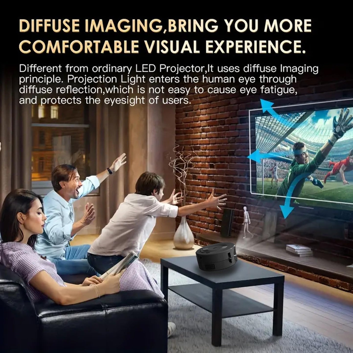 Proyector Portátil Mini 1080P para Teléfonos y Tabletas IOS Doméstico al Aire Libre