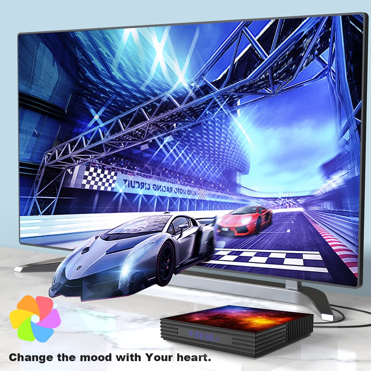 Android Box - Set de 12,04 GB RAM 64 GB ROM Smart Set parte superior Box Mali-G31 Media Player incorporado 2.4G/5G WiFi Bluetooth 4.2 compatible con videos 3D 4K UHD con mini teclado inalámbrico