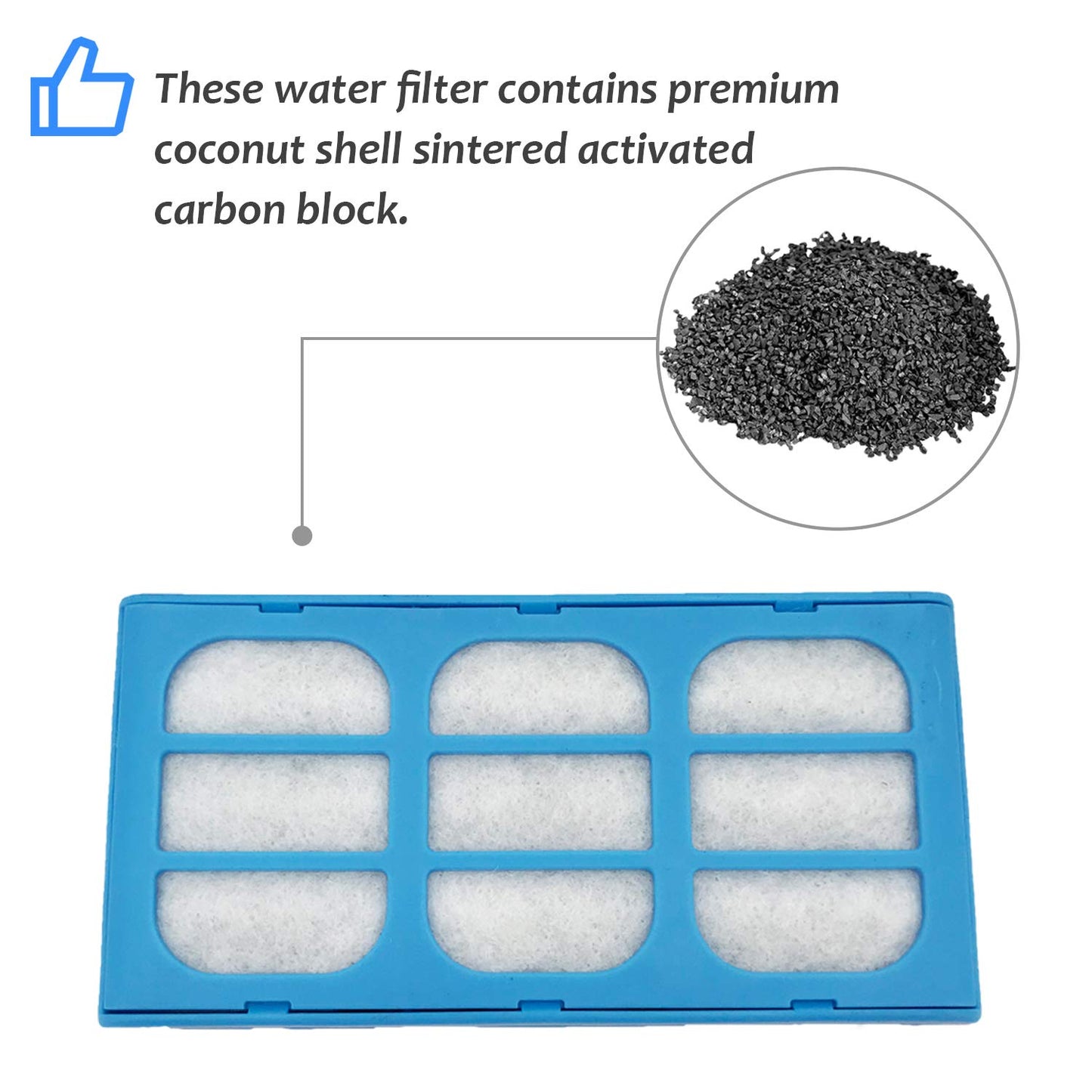 Filtro de fuente de agua para gatos, paquete de 12 compatibles con cartuchos de repuesto para mascotas Cat Dog Mate