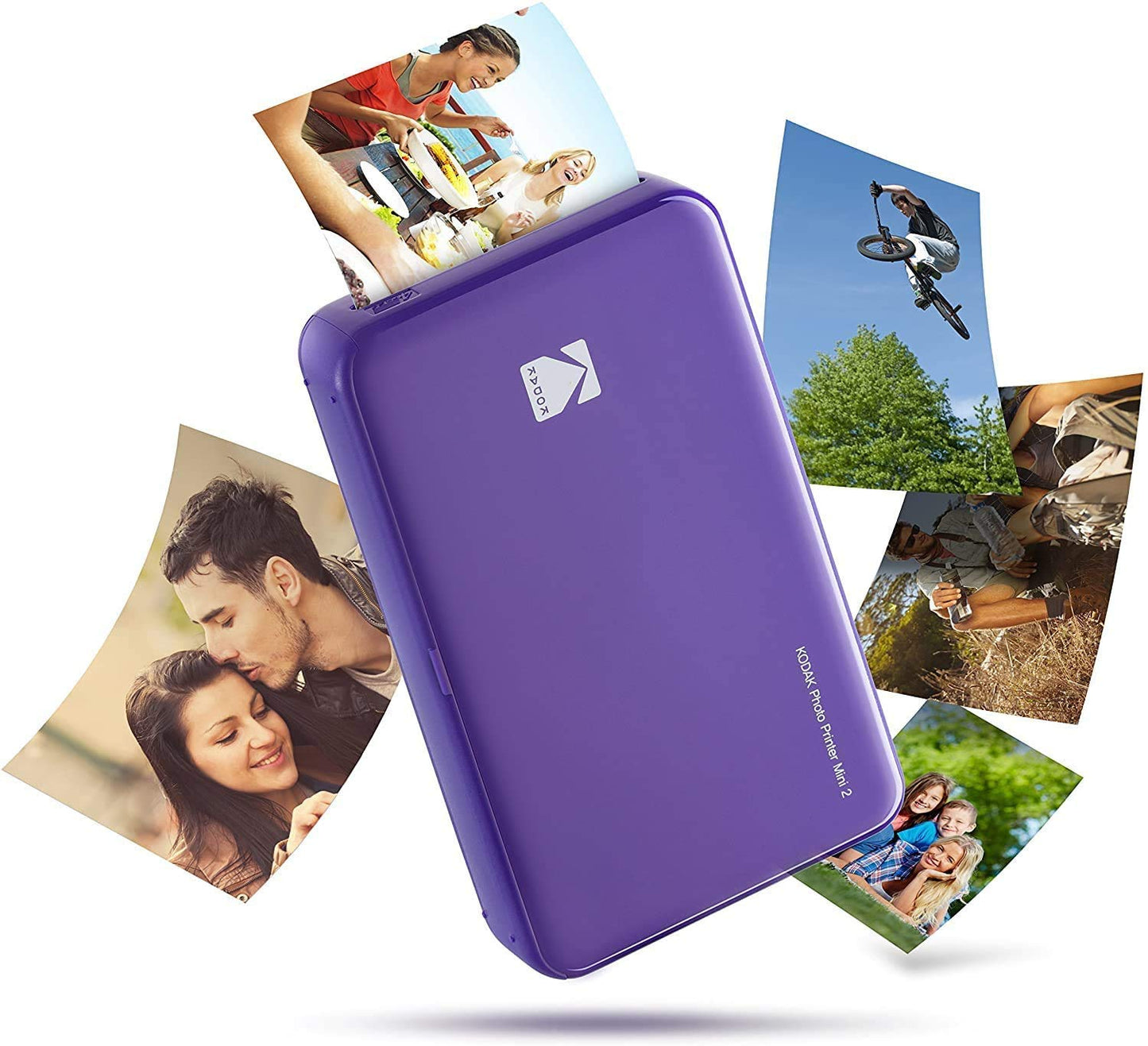 Kodak Mini 2 HD Impresora de Fotos Instantánea (Purpura) 4Pass Tecnología Patentada. Compatible con iOS y Android