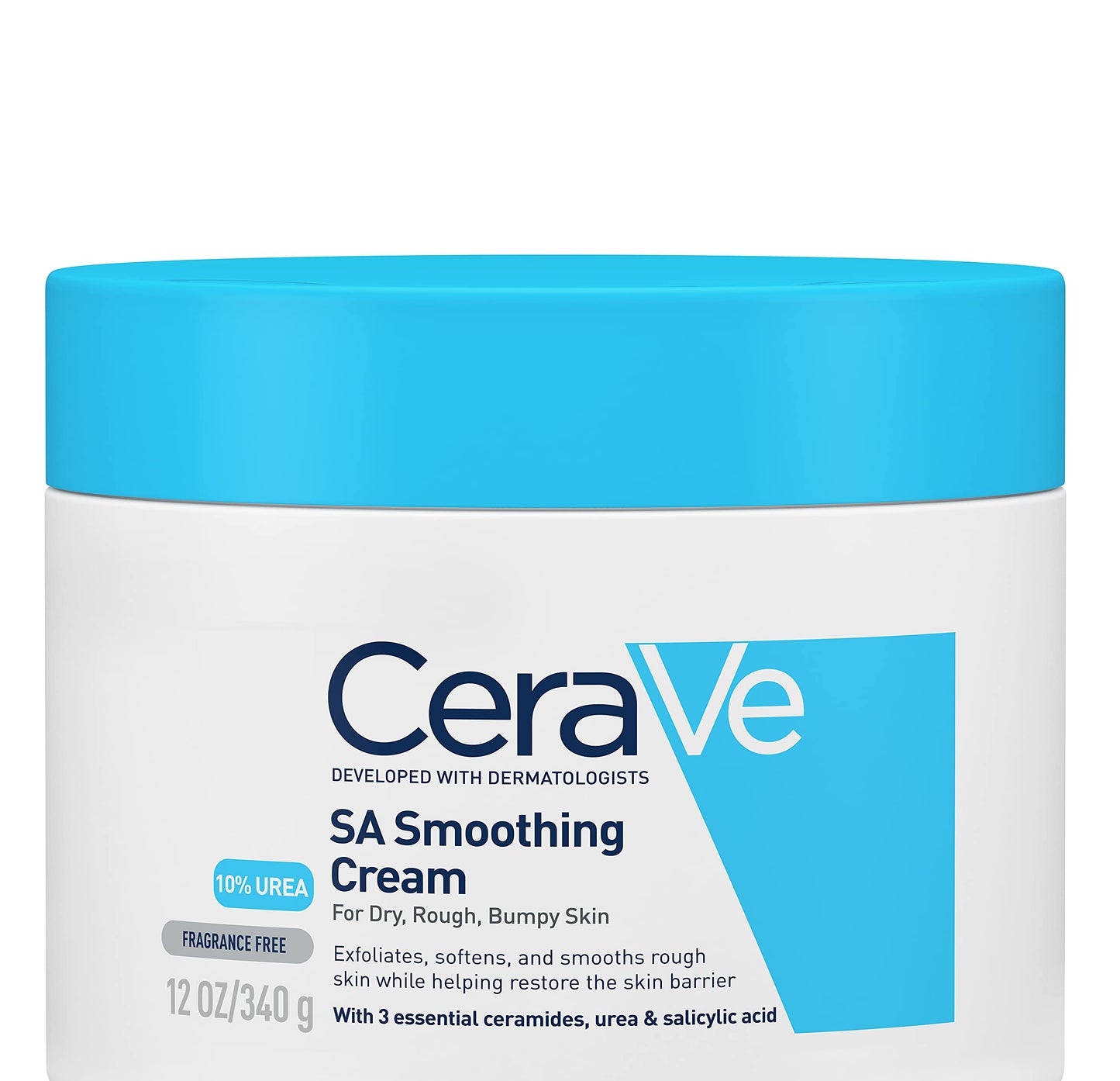 CeraVe Crema Alisadora Anti-Rugosidades con Fórmula Exfoliante para Piel Seca, Áspera y Rugosa 340gr + Limpiadora Hidratante |473ml| Limpiador facial diario para piel seca | Libre de fragancia