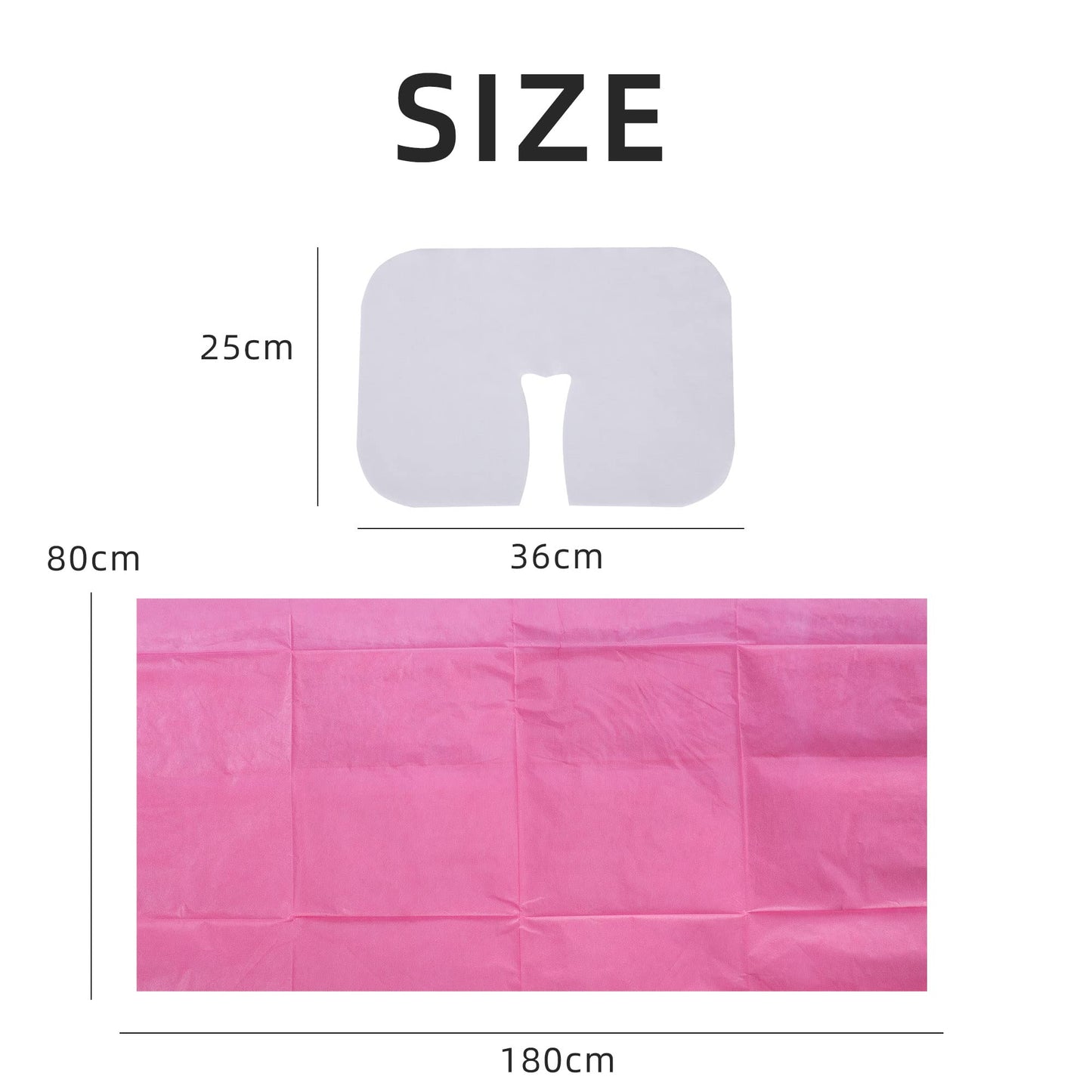 Juego de Sábanas Desechables Uralili Rosa con Funda Facial para Salón de Belleza