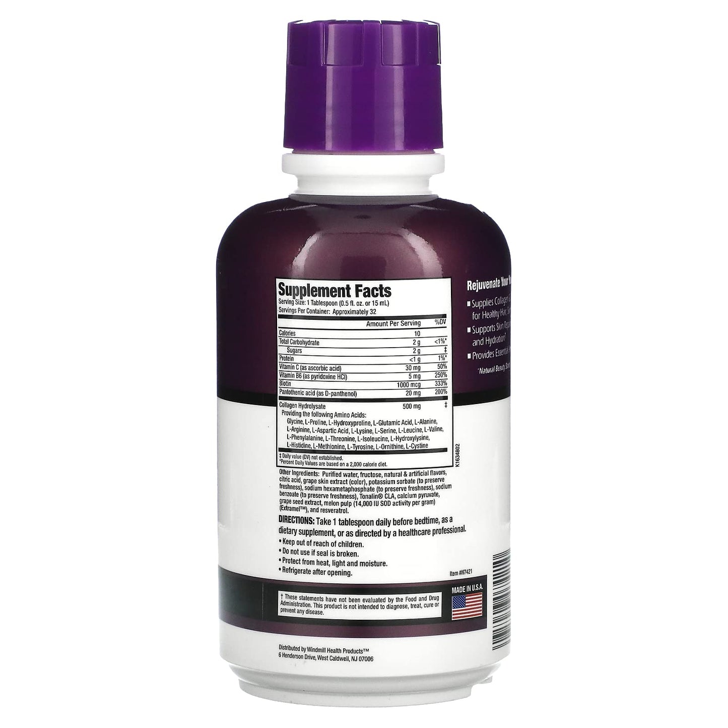 Kardashian Kardashian Rejuvicare Liquid Collagen Formula Grape - 16 Fl Oz
