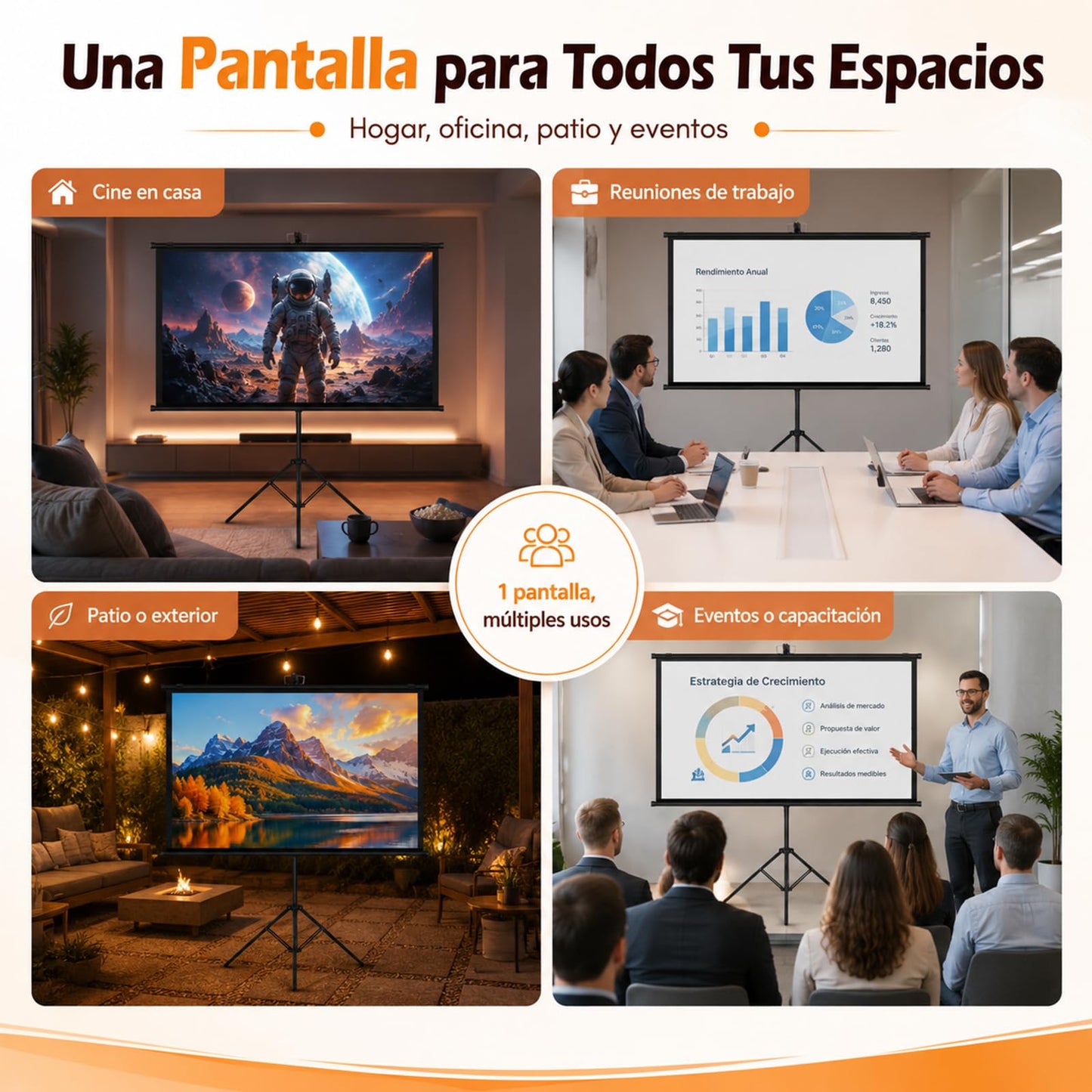 Eorkeki Pantalla Proyector 120 Pulgadas