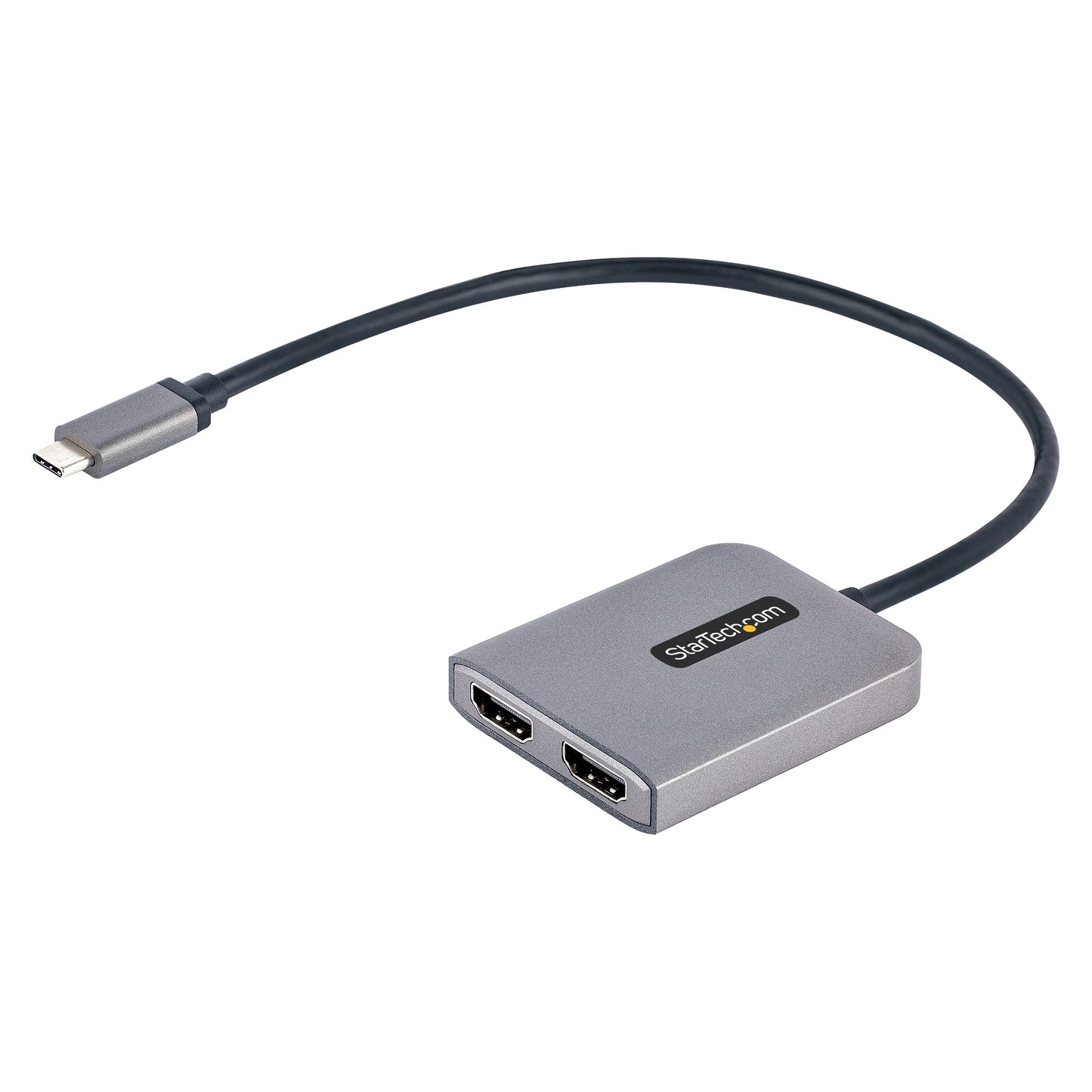 Adaptador USB-C a HDMI Dual StarTech.com Negro con Cable Extralargo Integrado para Notebook Solo Windows