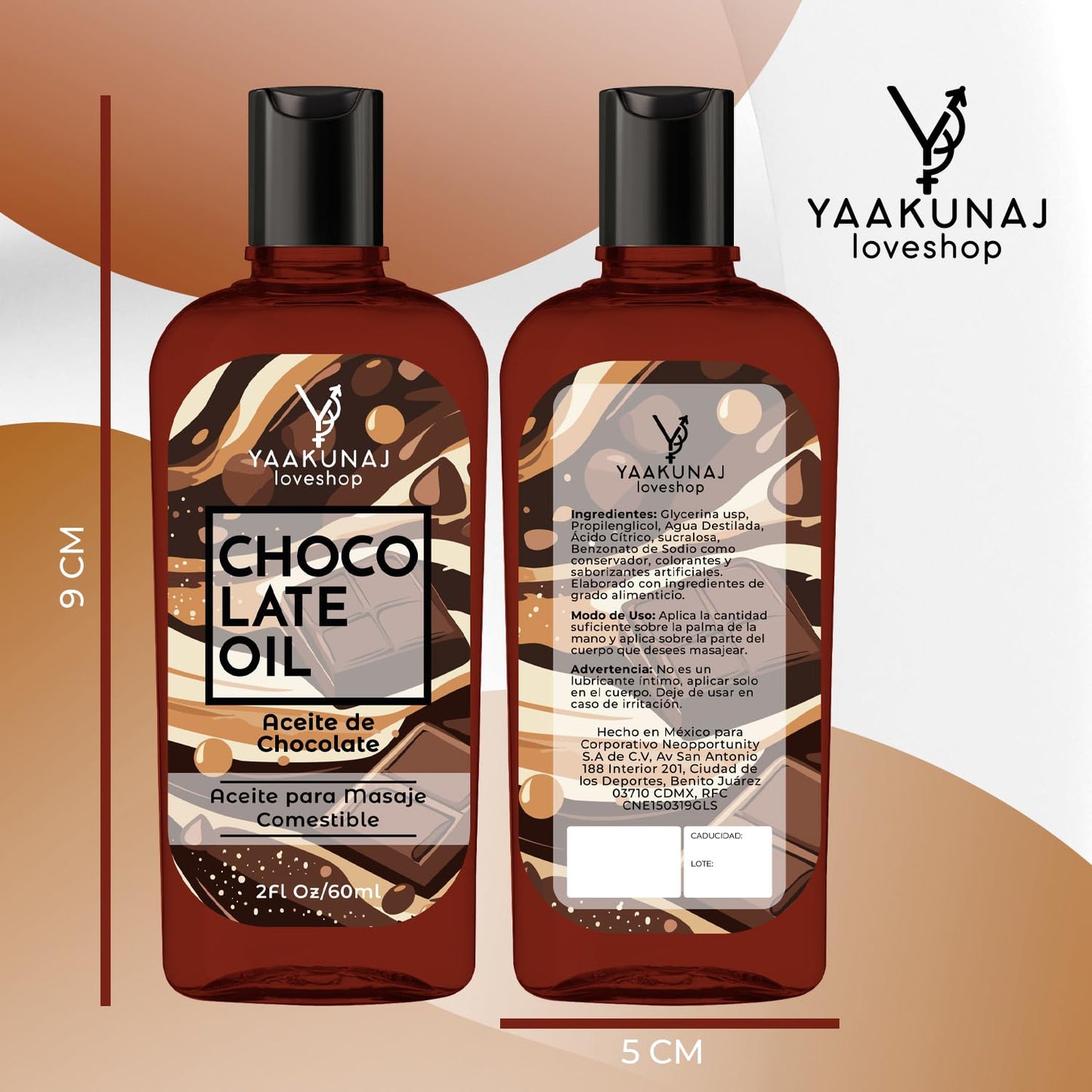 Aceite Para Masajes YAAKUNAJ LOVESHOP Chocolate Saborizante