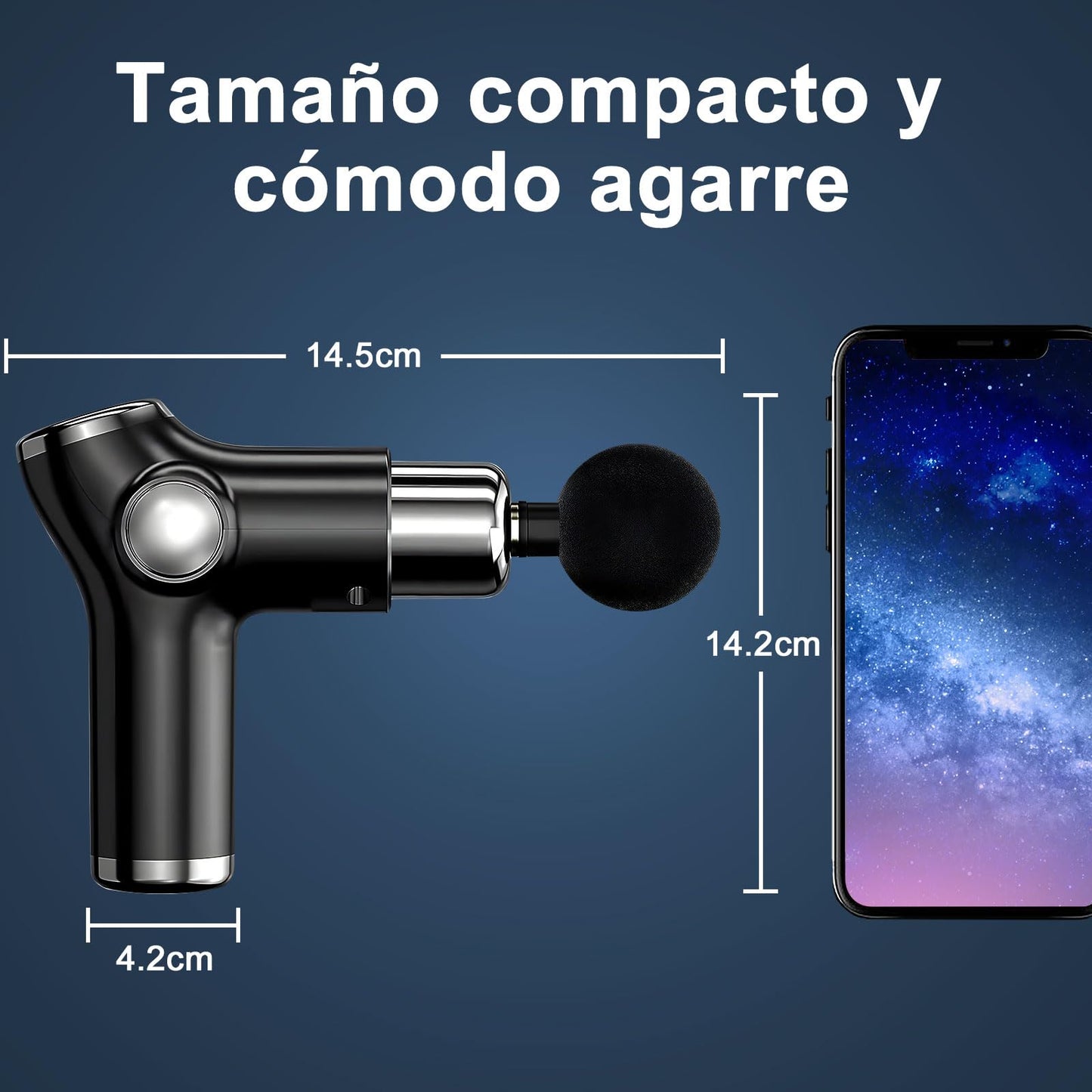 Pistola de Masaje Muscular, Masaje Eléctrico Mano con 8 Cabezales y 32 Velocidades Ajustables,Masajeador Muscular De Tejido Profundo para Atletas, Masajeador Deportivo Eléctrico Portátil de Relajación