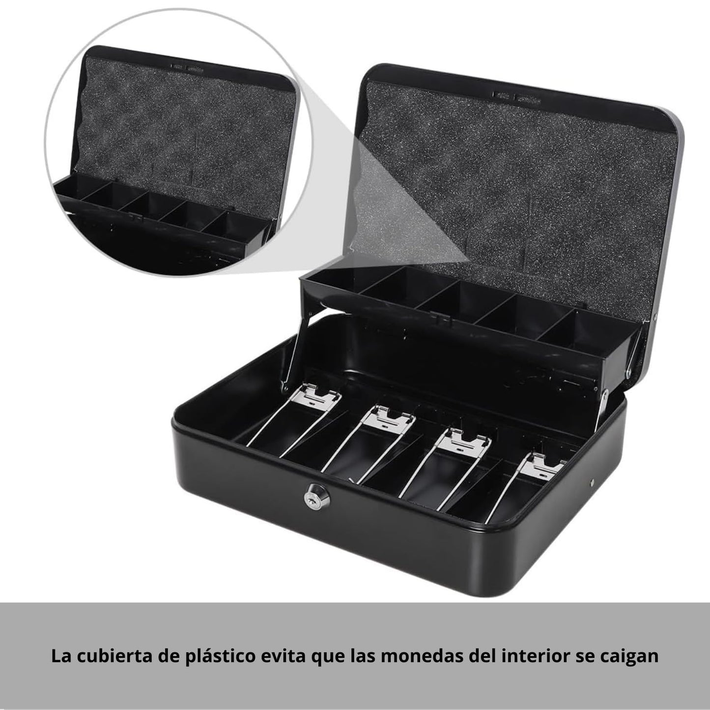 Caja de Seguridad Timotech Grande de Metal con Bandeja para Dinero