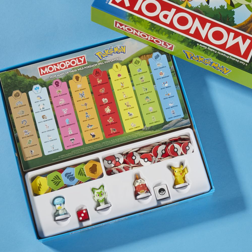 Hasbro Gaming Juego de Mesa Monopoly Edición Pokémon | De 2 a 4 Jugadores